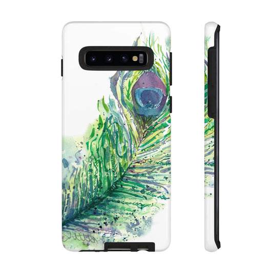 Colorful Peacock Feather Tough Phone Case – Stylish Nature-Inspired Mobile Cover & Unique Gift Idea - Brooke Zitting, LLC
