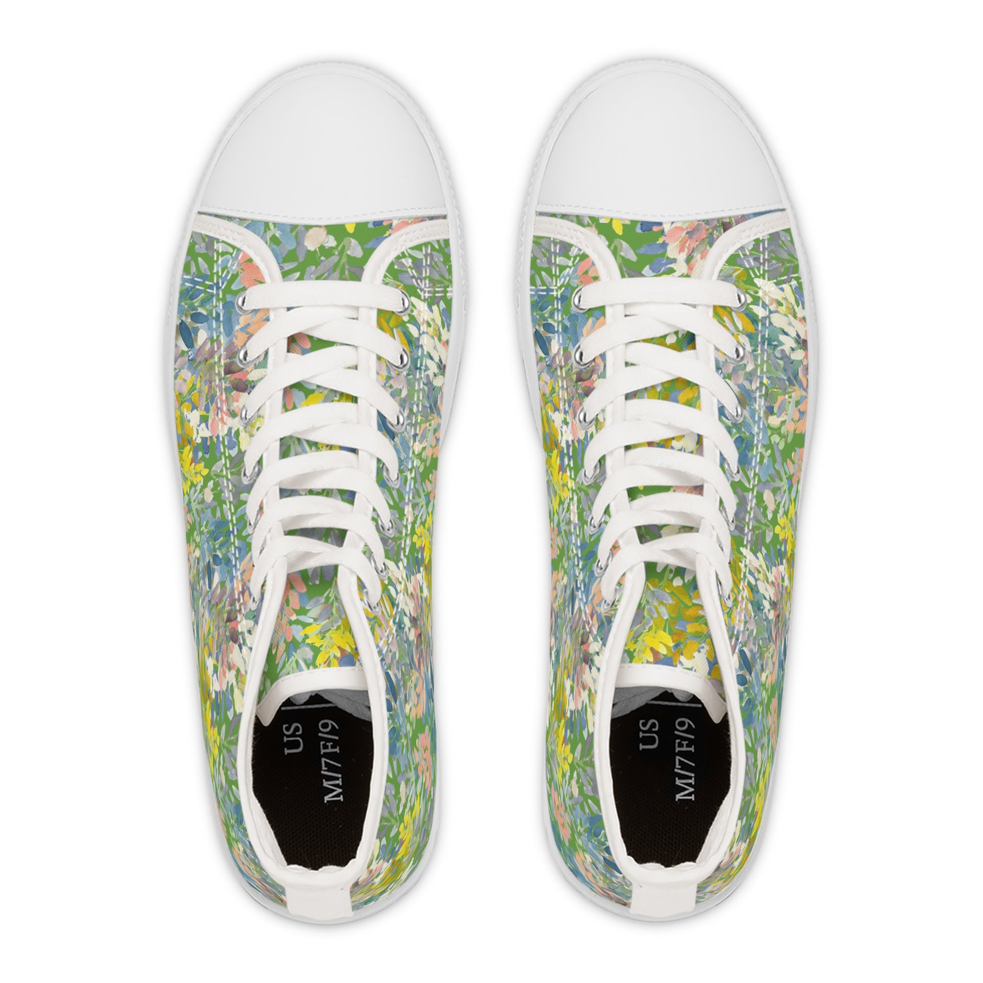 Colorful Petal Parade High Top Sneakers with Floral Design – Stylish Shoes for All | Unique Gift Idea - Brooke Zitting, LLC
