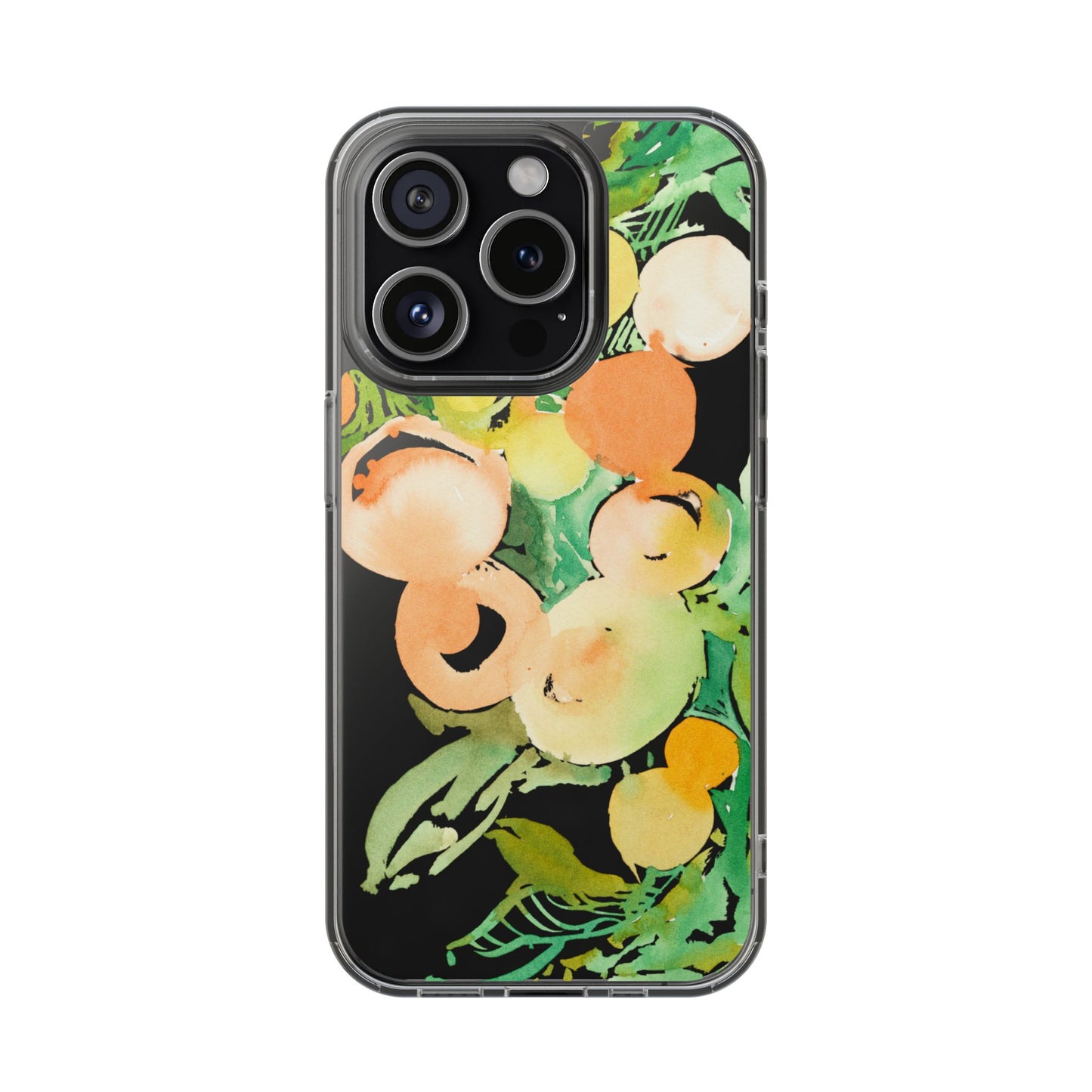 Watercolor Peaches Clear Phone Case - Brooke Zitting, LLC