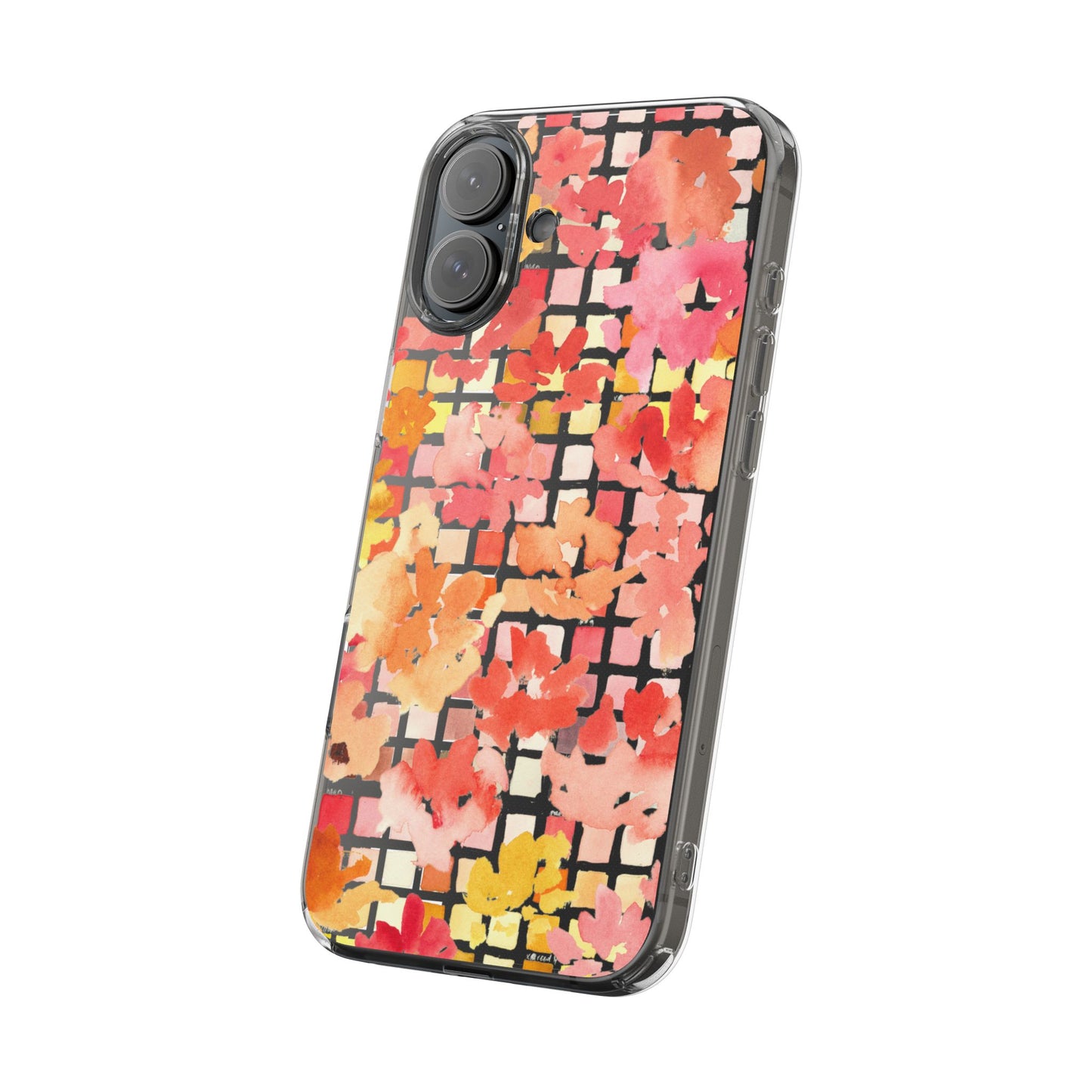 Watercolor Pixel Posy Clear Phone Case - Brooke Zitting, LLC