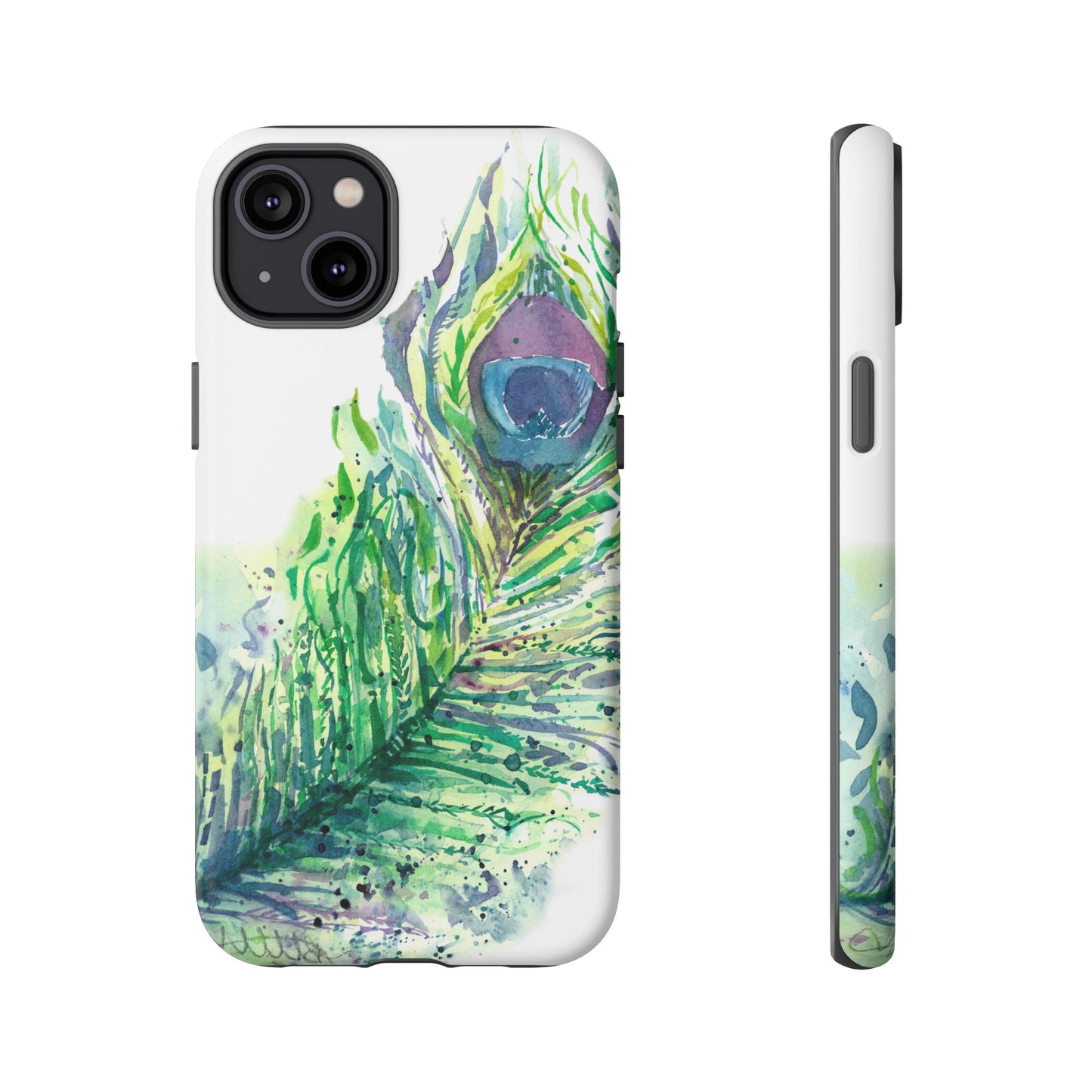 Colorful Peacock Feather Tough Phone Case – Stylish Nature-Inspired Mobile Cover & Unique Gift Idea - Brooke Zitting, LLC