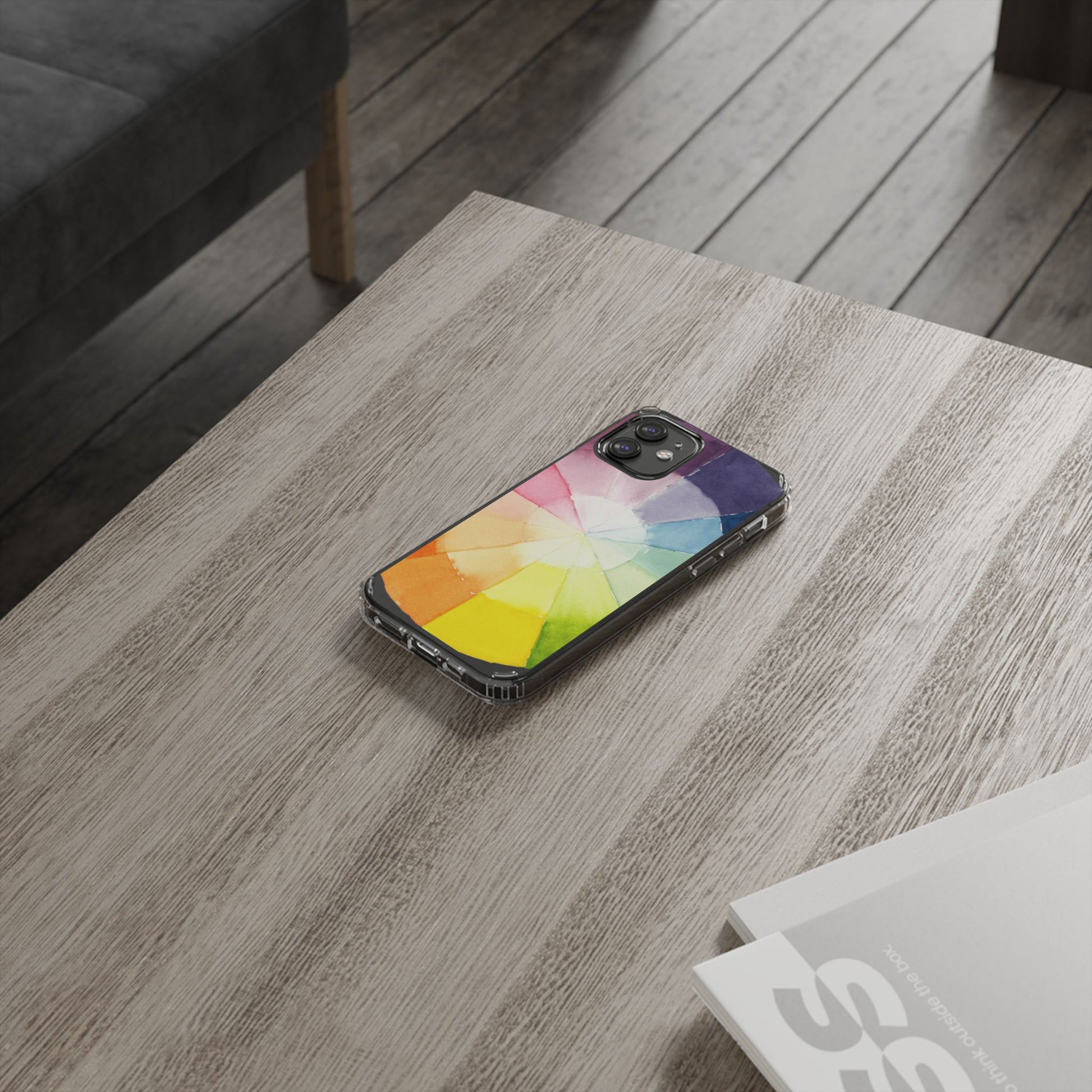 Watercolor Color Wheel Clear Phone Case - Brooke Zitting, LLC