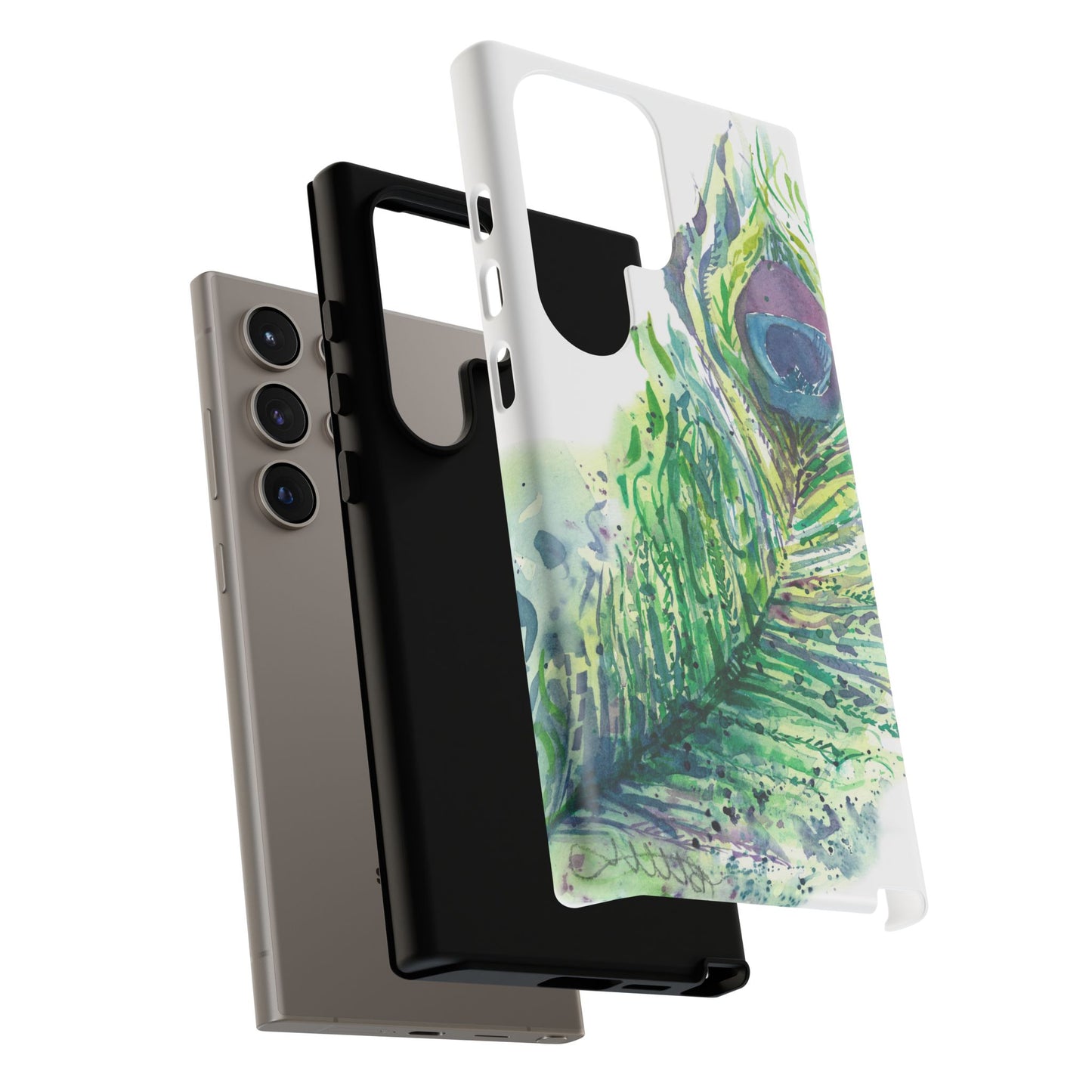 Colorful Peacock Feather Tough Phone Case – Stylish Nature-Inspired Mobile Cover & Unique Gift Idea - Brooke Zitting, LLC