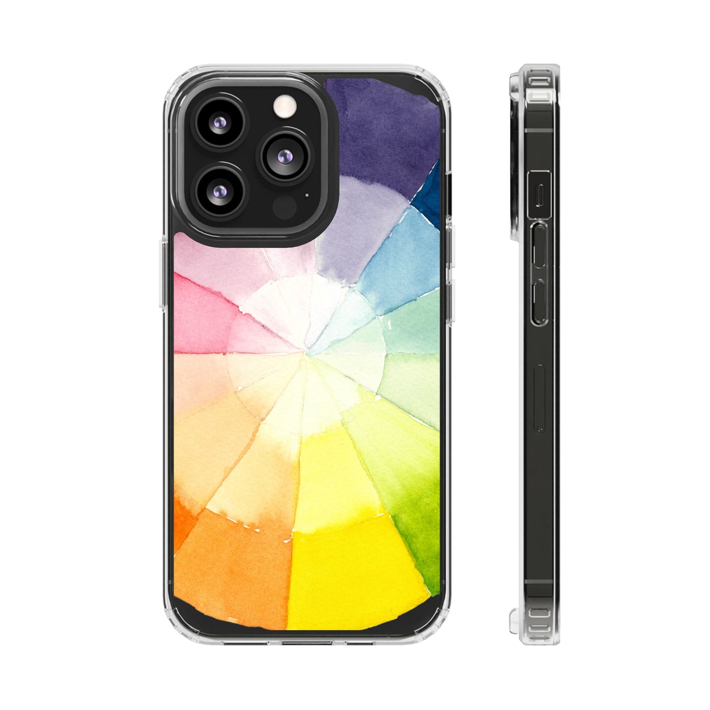 Watercolor Color Wheel Clear Phone Case - Brooke Zitting, LLC