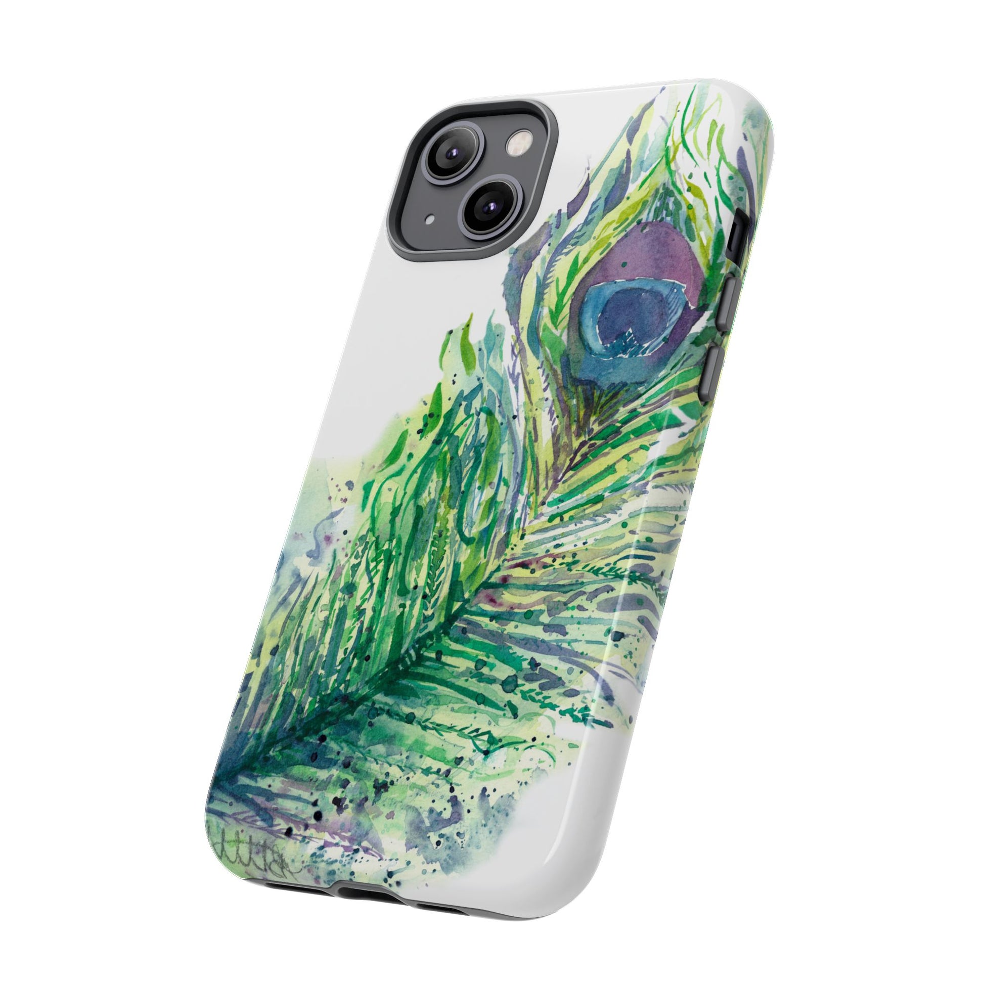 Colorful Peacock Feather Tough Phone Case – Stylish Nature-Inspired Mobile Cover & Unique Gift Idea - Brooke Zitting, LLC