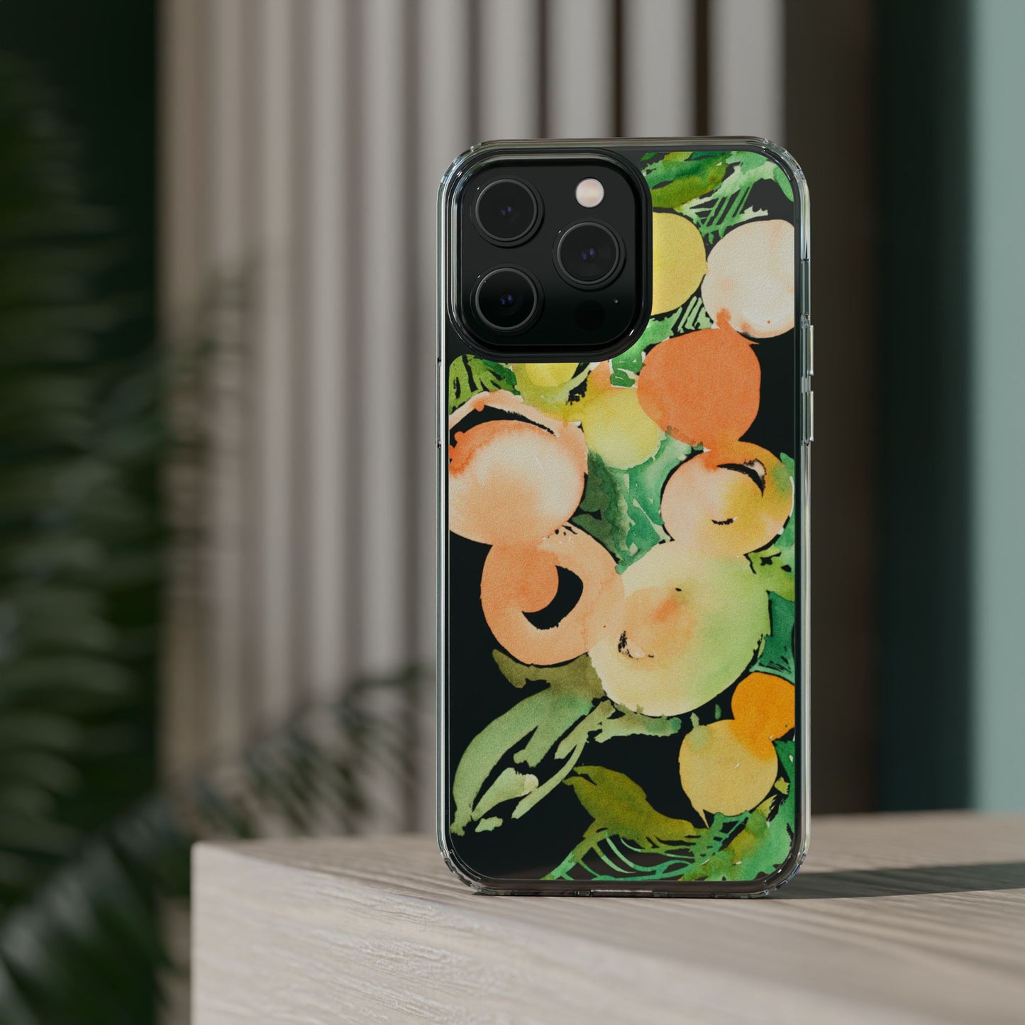 Watercolor Peaches Clear Phone Case - Brooke Zitting, LLC