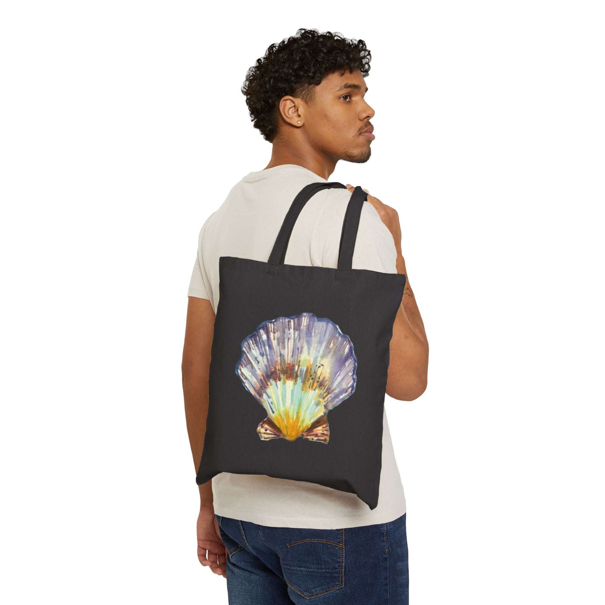 Seashell Cotton Canvas Tote – Eco-Friendly Beach & Shopping Bag for Ocean Lovers - Brooke Zitting, LLC