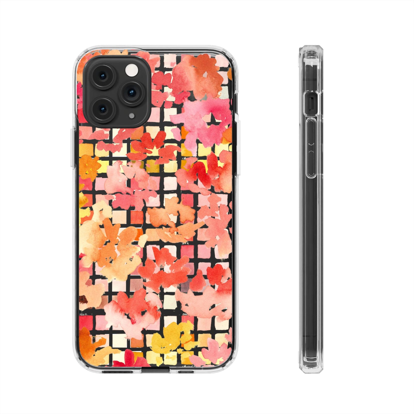 Watercolor Pixel Posy Clear Phone Case - Brooke Zitting, LLC