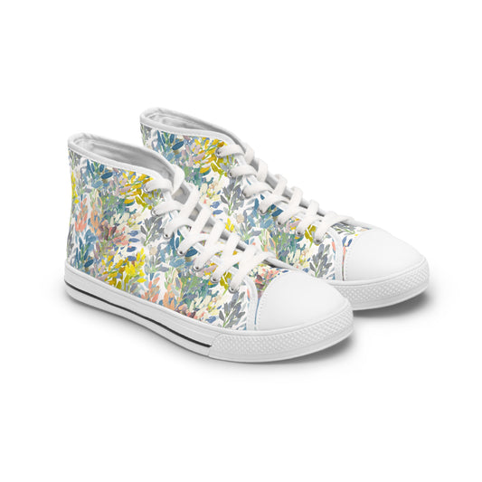 Petal Parade High Top Sneakers with Floral Design – Stylish Shoes for All | Unique Gift Idea - Brooke Zitting, LLC