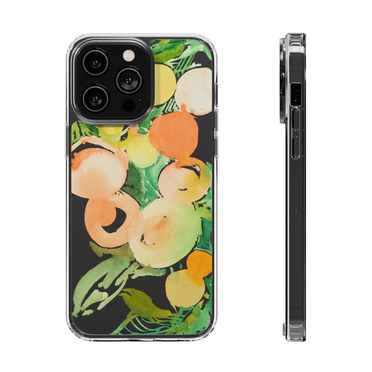 Watercolor Peaches Clear Phone Case - Brooke Zitting, LLC