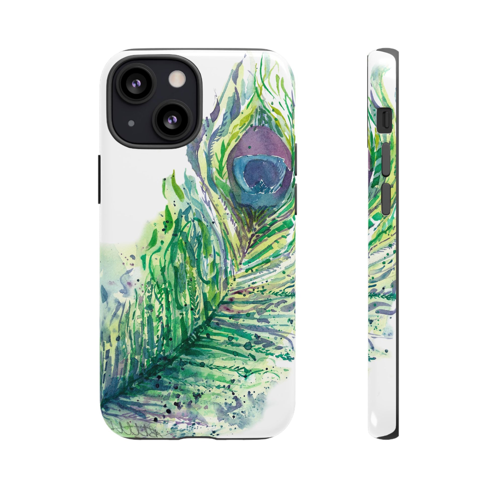 Colorful Peacock Feather Tough Phone Case – Stylish Nature-Inspired Mobile Cover & Unique Gift Idea - Brooke Zitting, LLC