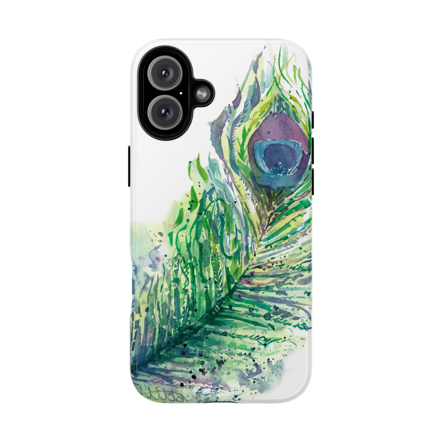 Colorful Peacock Feather Tough Phone Case – Stylish Nature-Inspired Mobile Cover & Unique Gift Idea - Brooke Zitting, LLC