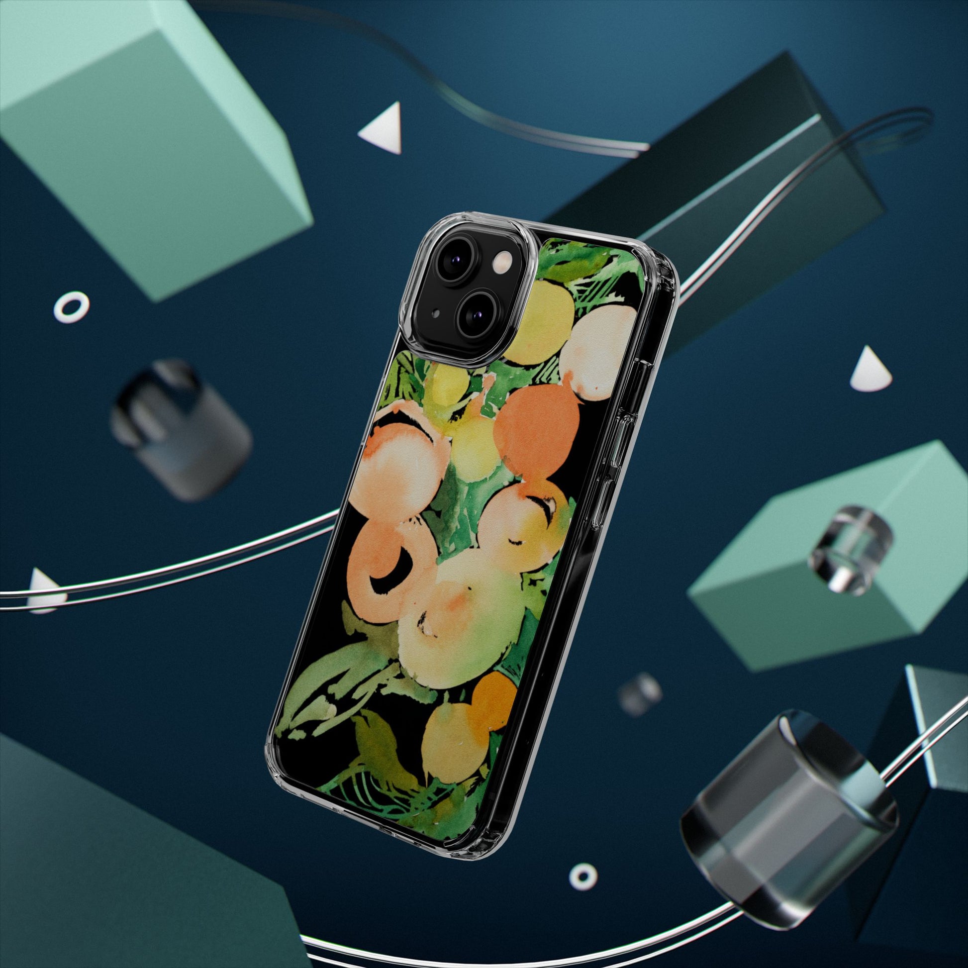 Watercolor Peaches Clear Phone Case - Brooke Zitting, LLC
