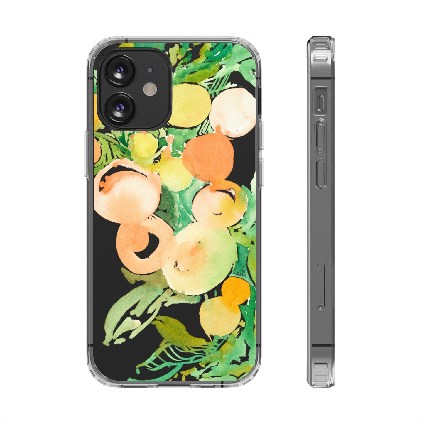 Watercolor Peaches Clear Phone Case - Brooke Zitting, LLC