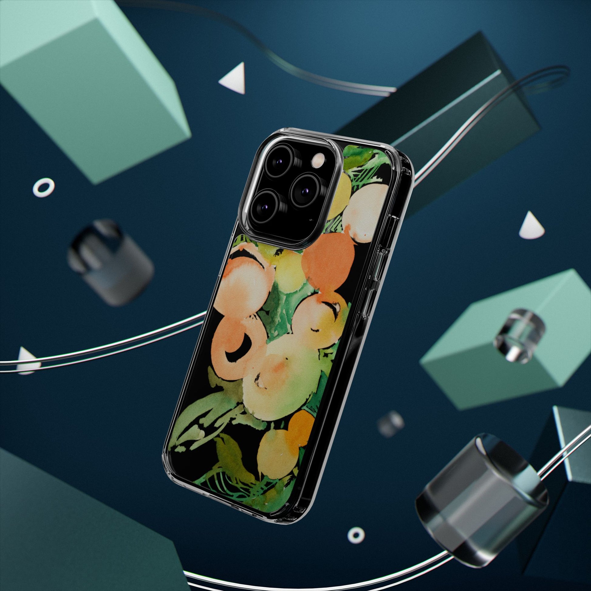 Watercolor Peaches Clear Phone Case - Brooke Zitting, LLC