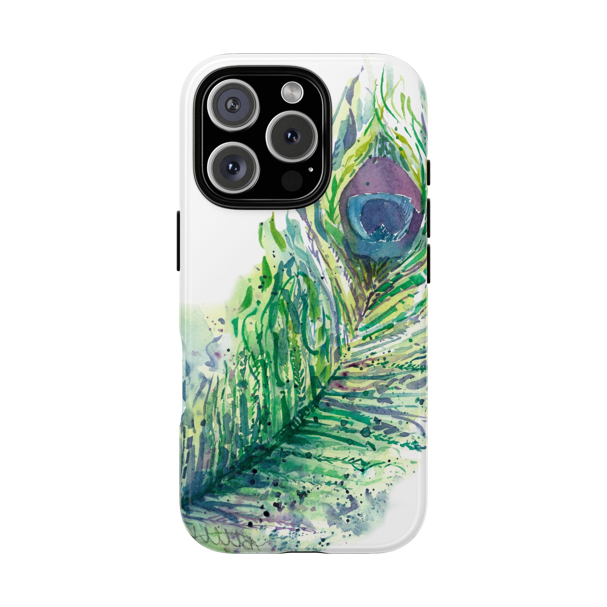 Colorful Peacock Feather Tough Phone Case – Stylish Nature-Inspired Mobile Cover & Unique Gift Idea - Brooke Zitting, LLC