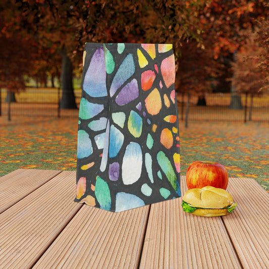 Watercolor Stone Design Lunch Bag – Insulated, Wipe-Clean, Eco-Friendly Tote for Daily Use - Brooke Zitting, LLC