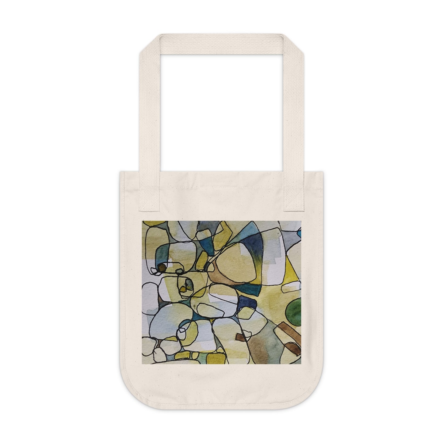 Fragmented Whisper Watercolor Design Organic Canvas Tote – Eco-Friendly, Watercolor Fine Art, Reusable Bag for Art Lovers - Brooke Zitting, LLC