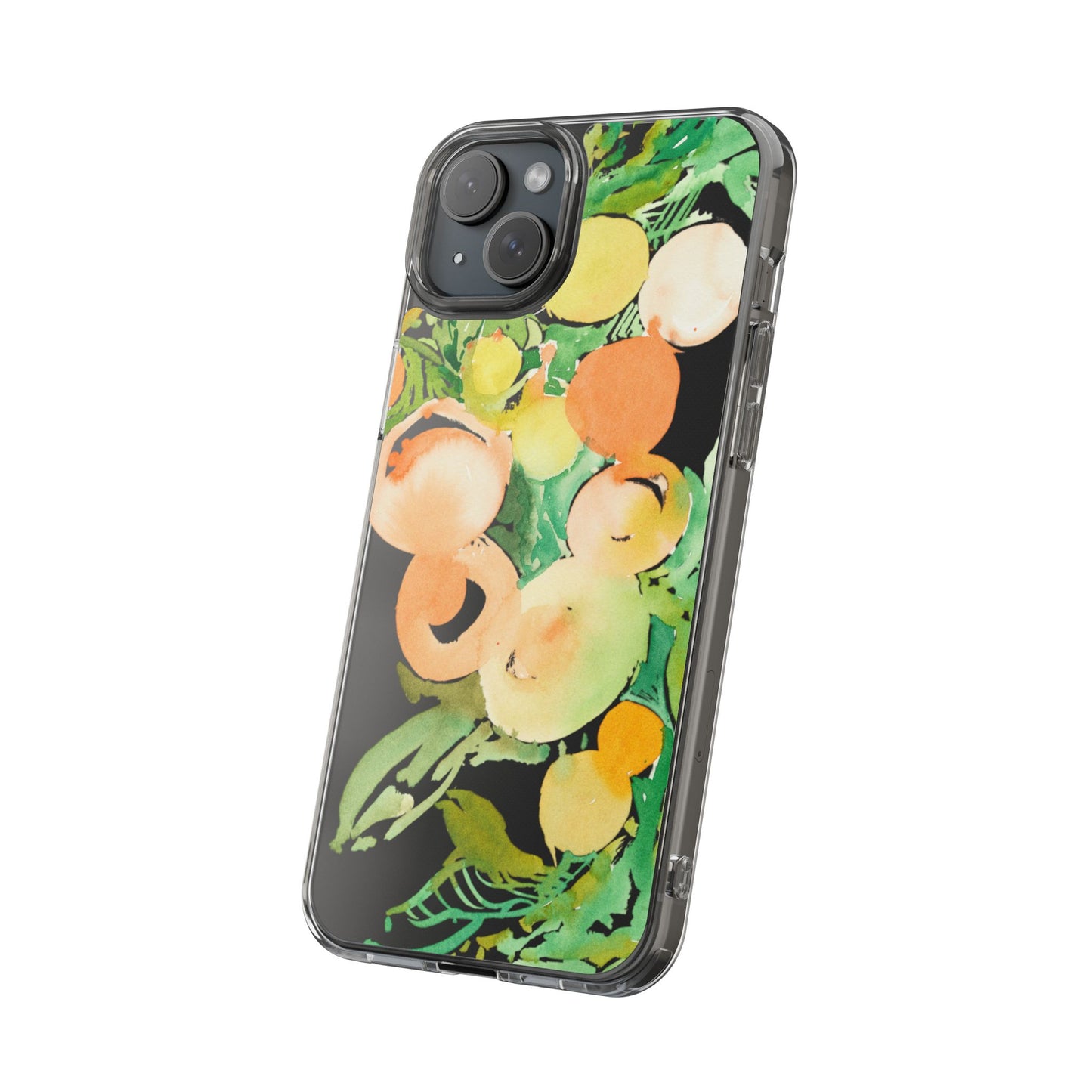 Watercolor Peaches Clear Phone Case - Brooke Zitting, LLC