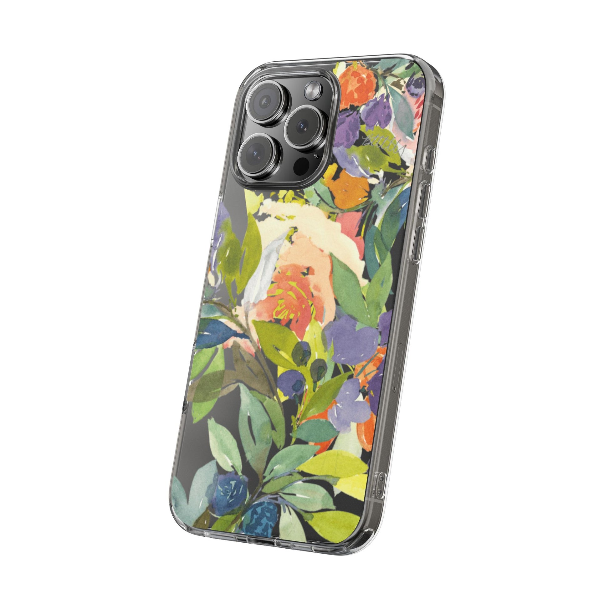 Clear Phone Case with Floral Blooms Design - Brooke Zitting, LLC