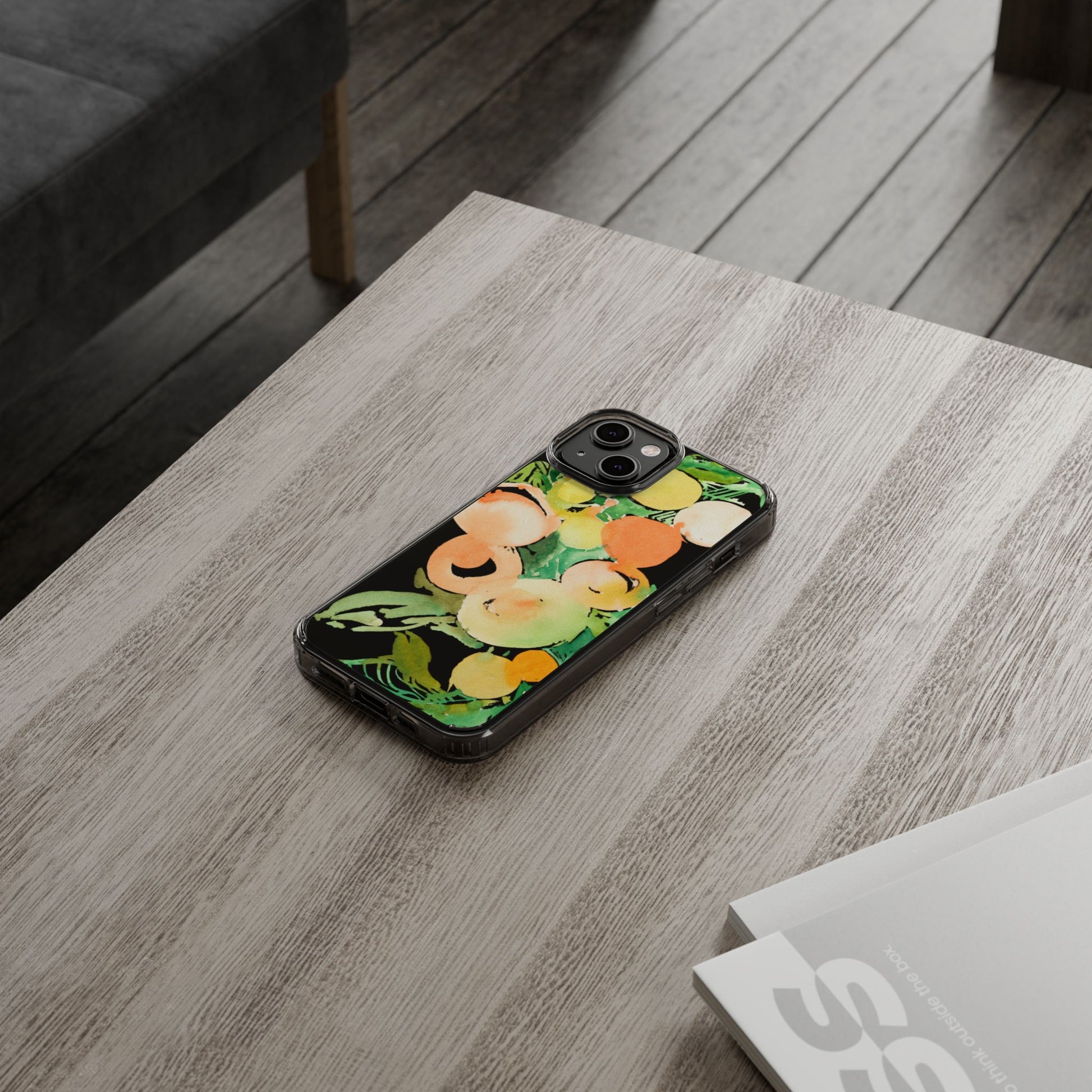 Watercolor Peaches Clear Phone Case - Brooke Zitting, LLC