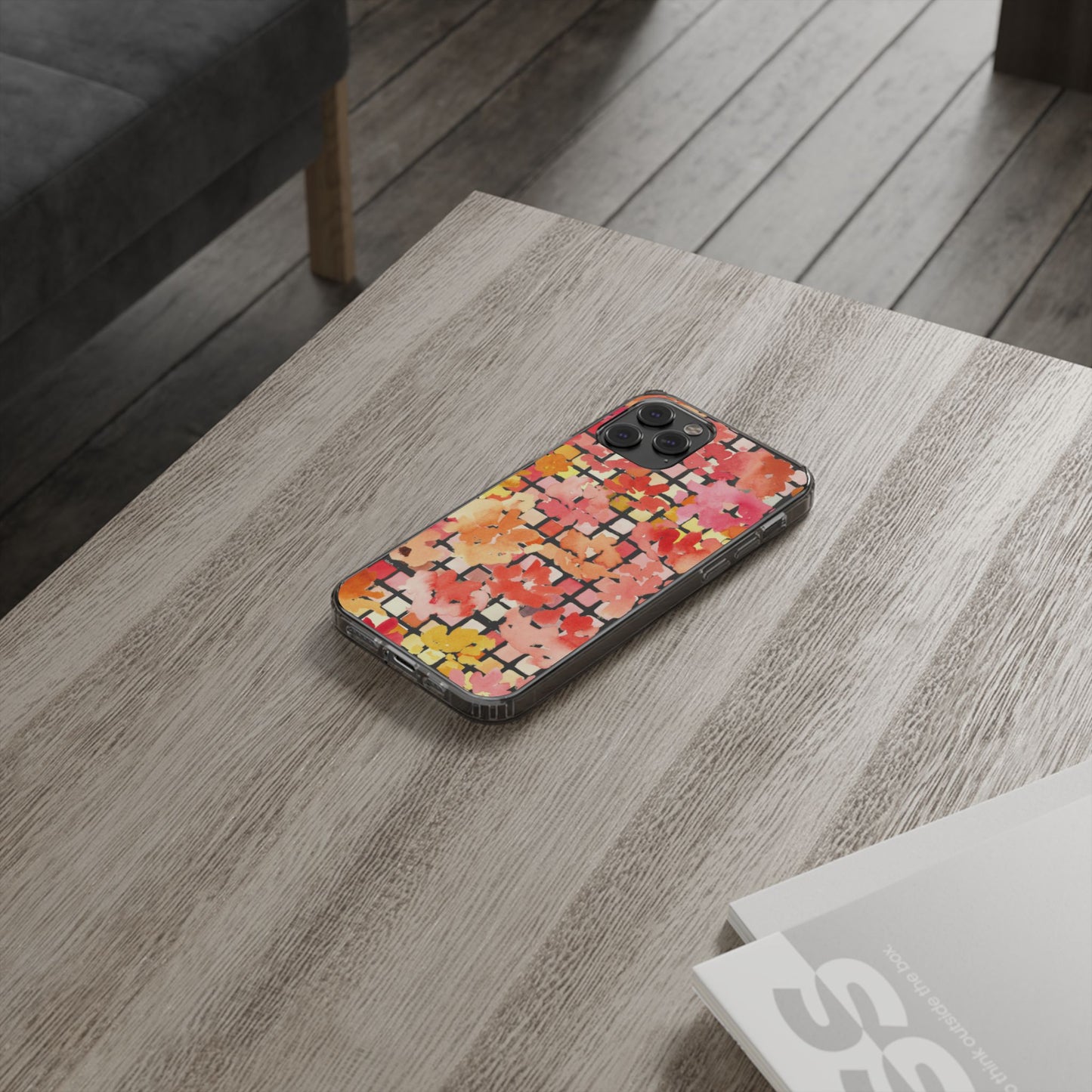 Watercolor Pixel Posy Clear Phone Case - Brooke Zitting, LLC