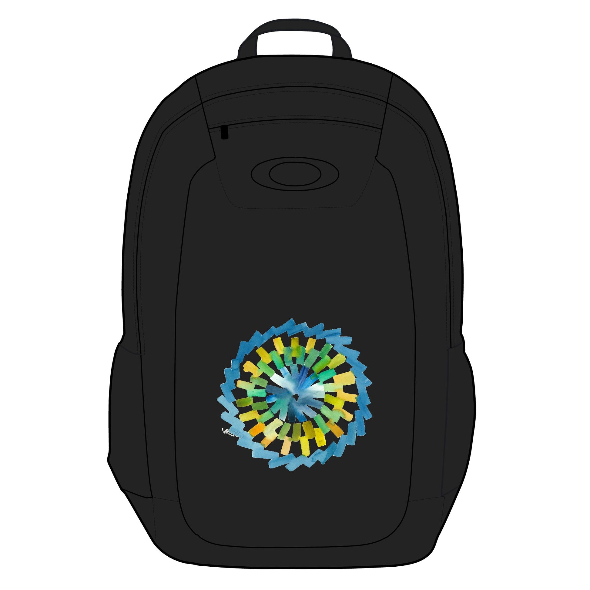 Color Block Spiral Watercolor Design Enduro Laptop Backpack, 20L - by Oakley. Stylish Travel Bag, Perfect for Adventurers, Back to School, Outdoor Enthusiasts, Art Lovers, Unique Design - Brooke Zitting, LLC