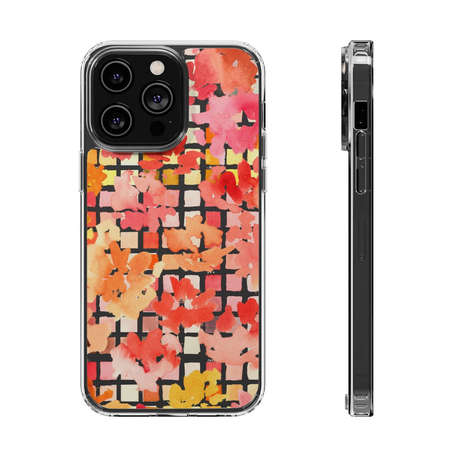 Watercolor Pixel Posy Clear Phone Case - Brooke Zitting, LLC
