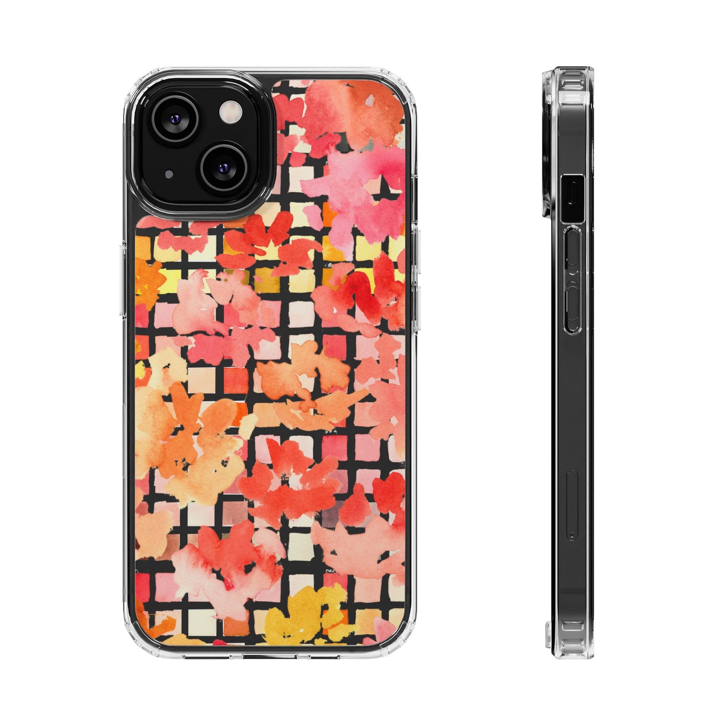 Watercolor Pixel Posy Clear Phone Case - Brooke Zitting, LLC