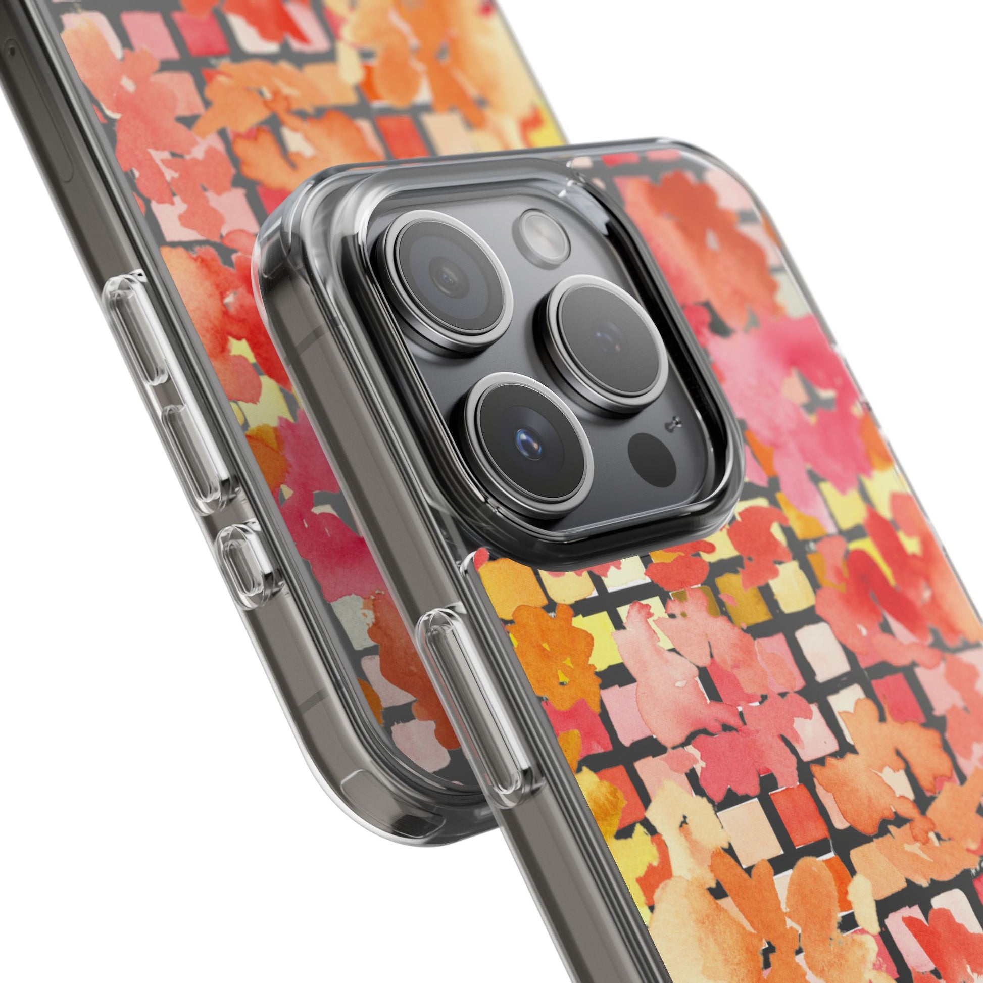 Watercolor Pixel Posy Clear Phone Case - Brooke Zitting, LLC