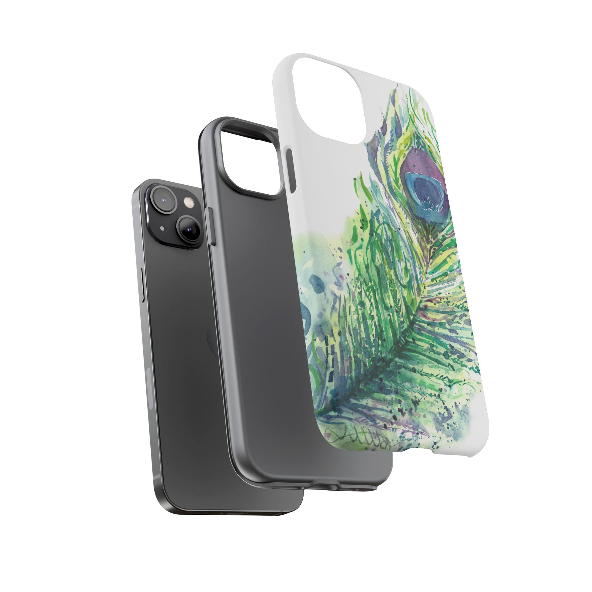 Colorful Peacock Feather Tough Phone Case – Stylish Nature-Inspired Mobile Cover & Unique Gift Idea - Brooke Zitting, LLC