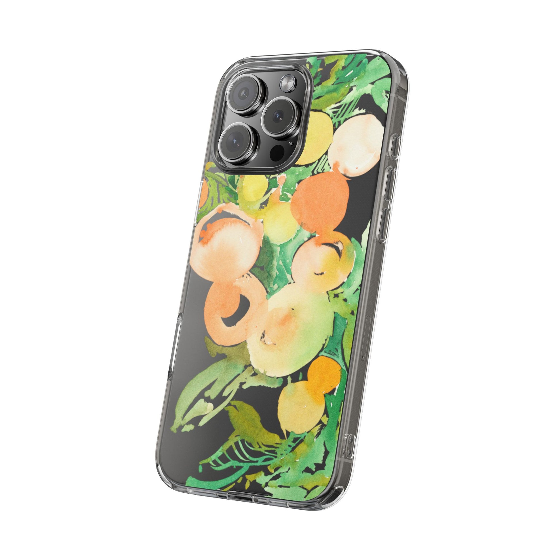 Watercolor Peaches Clear Phone Case - Brooke Zitting, LLC