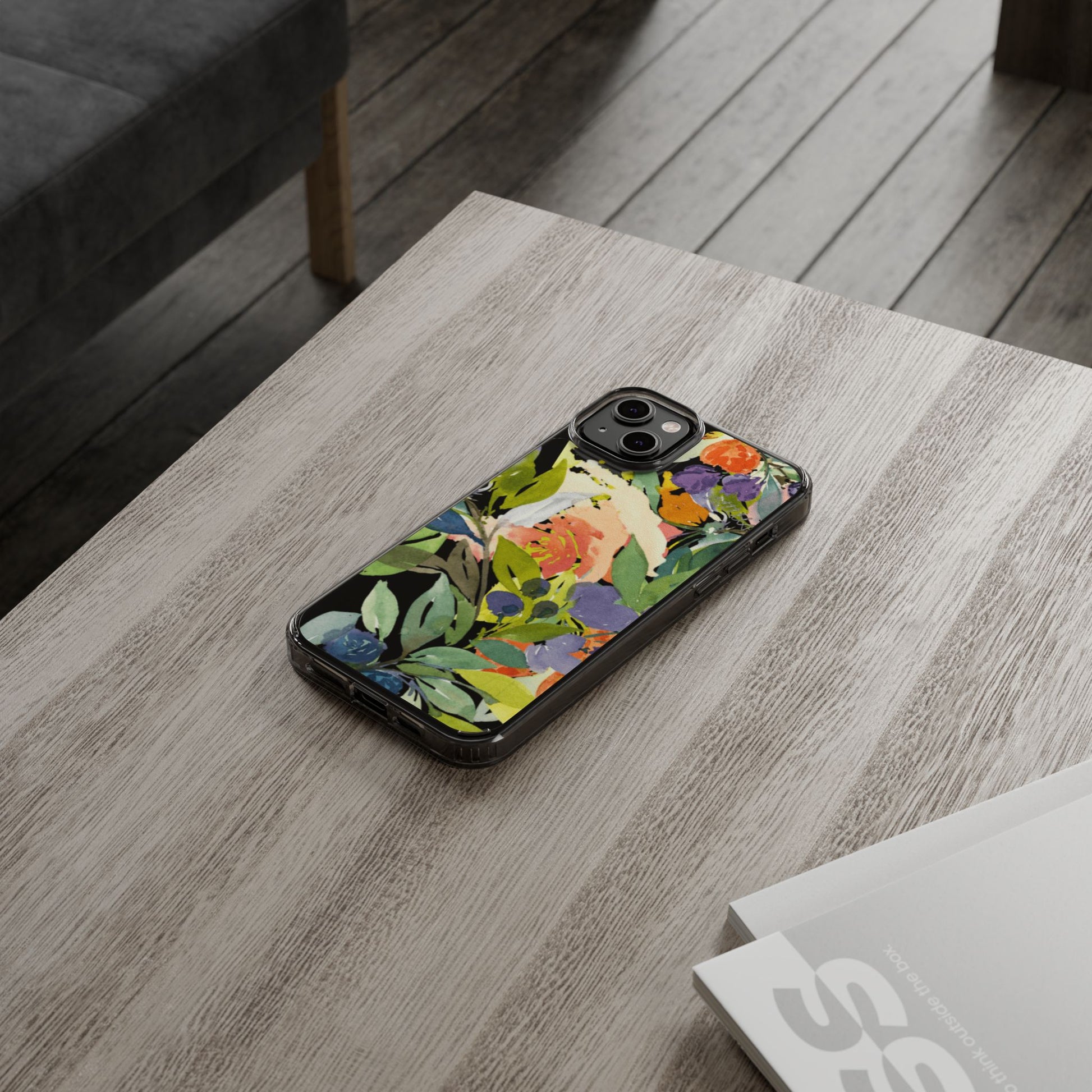 Clear Phone Case with Floral Blooms Design - Brooke Zitting, LLC
