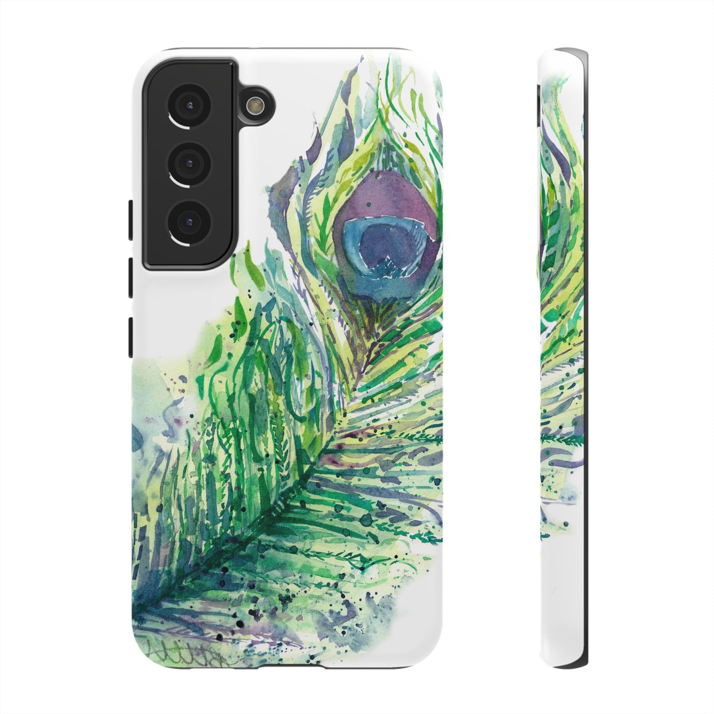Colorful Peacock Feather Tough Phone Case – Stylish Nature-Inspired Mobile Cover & Unique Gift Idea - Brooke Zitting, LLC