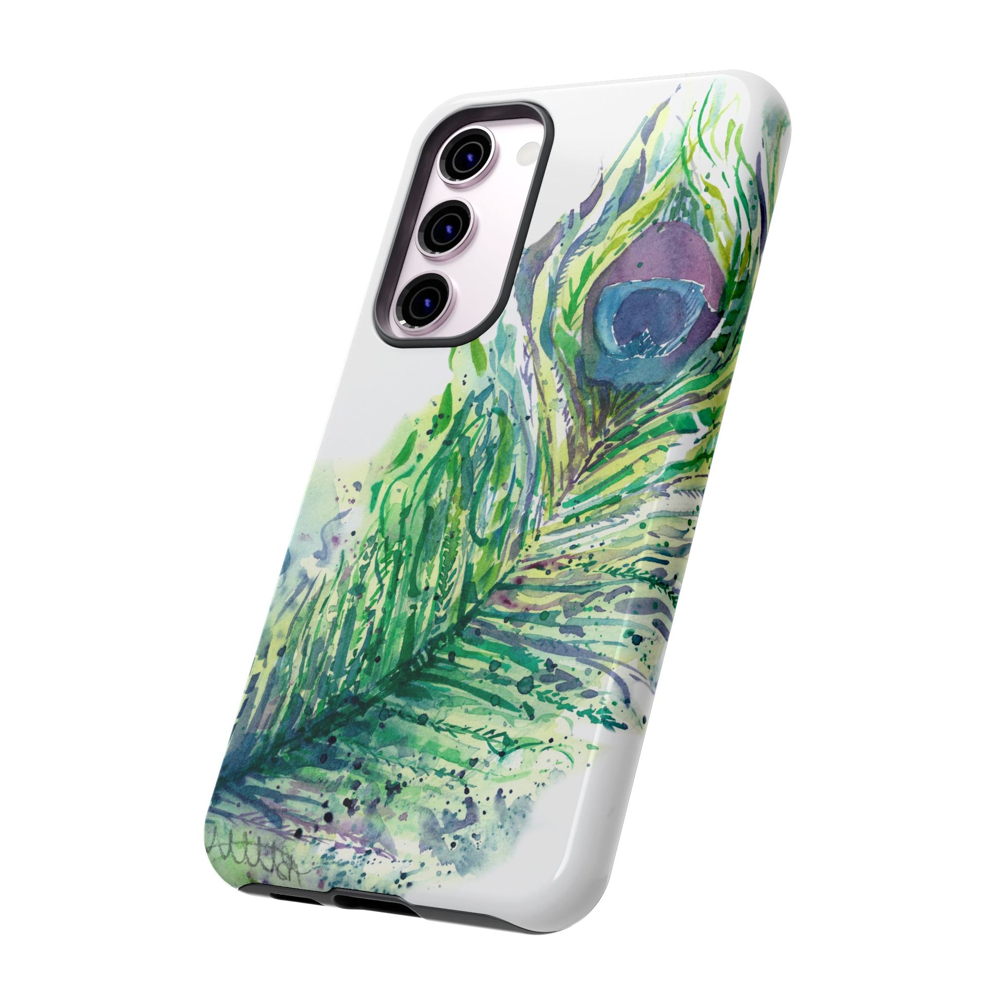 Colorful Peacock Feather Tough Phone Case – Stylish Nature-Inspired Mobile Cover & Unique Gift Idea - Brooke Zitting, LLC