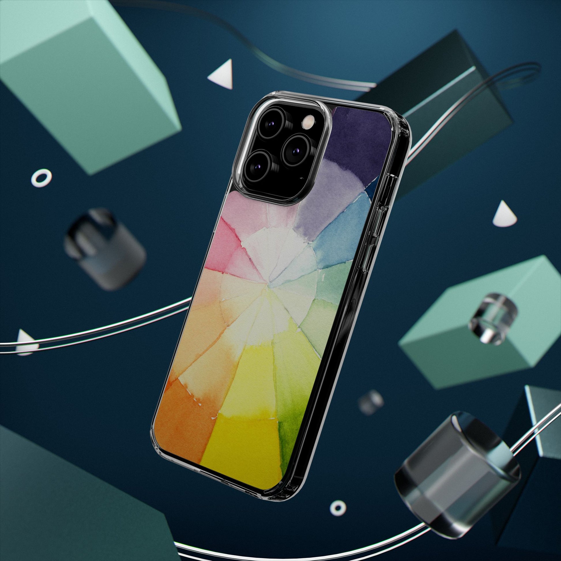 Watercolor Color Wheel Clear Phone Case - Brooke Zitting, LLC