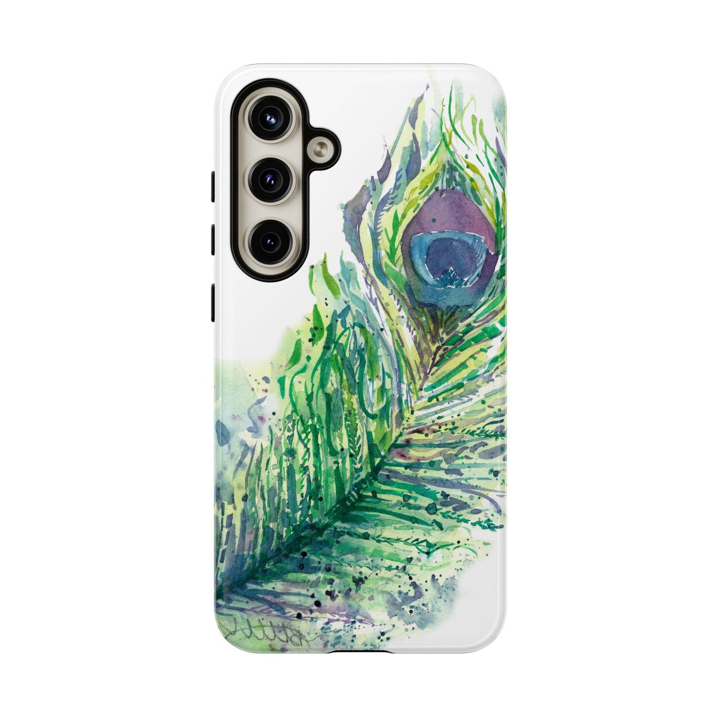 Colorful Peacock Feather Tough Phone Case – Stylish Nature-Inspired Mobile Cover & Unique Gift Idea - Brooke Zitting, LLC