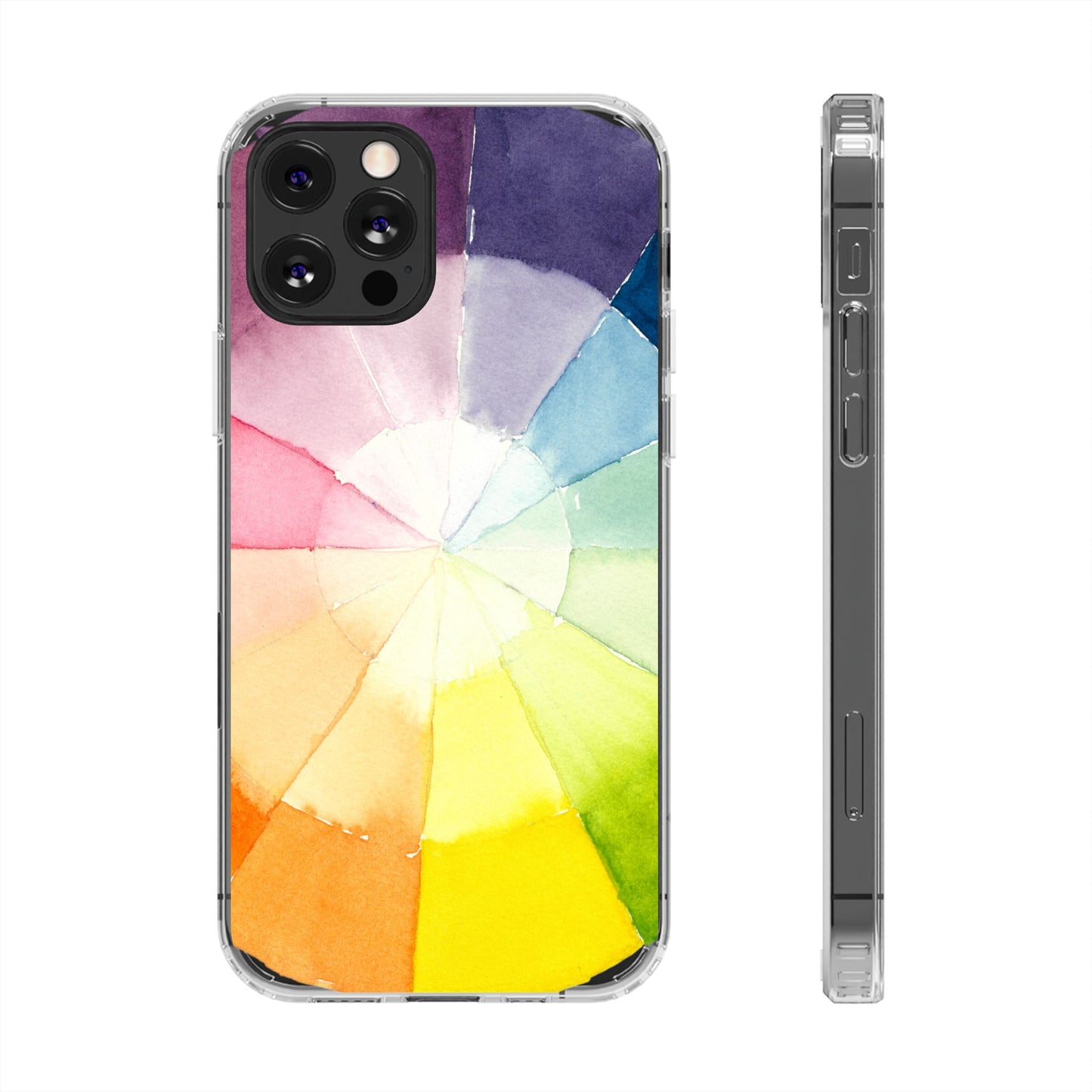 Watercolor Color Wheel Clear Phone Case - Brooke Zitting, LLC