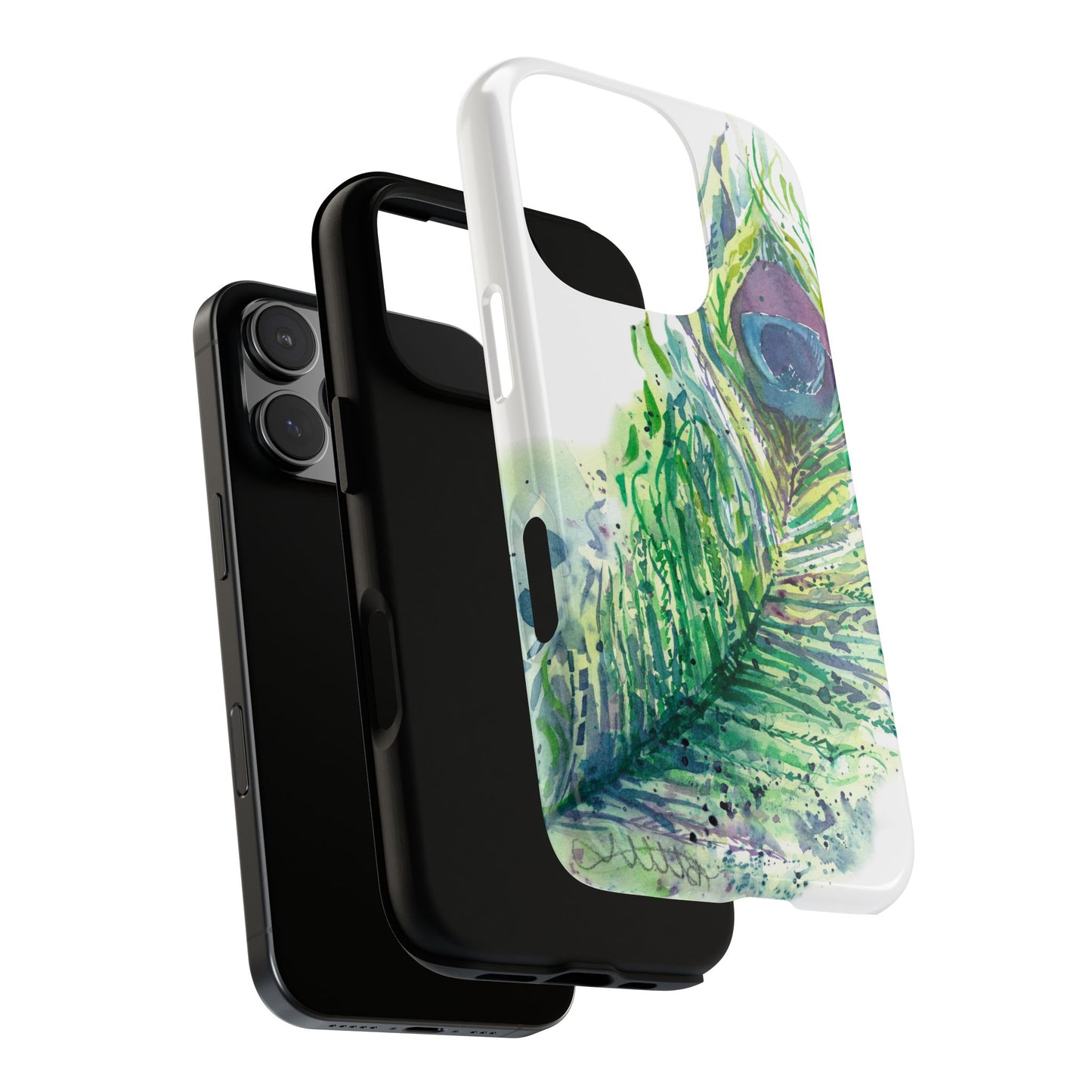 Colorful Peacock Feather Tough Phone Case – Stylish Nature-Inspired Mobile Cover & Unique Gift Idea - Brooke Zitting, LLC