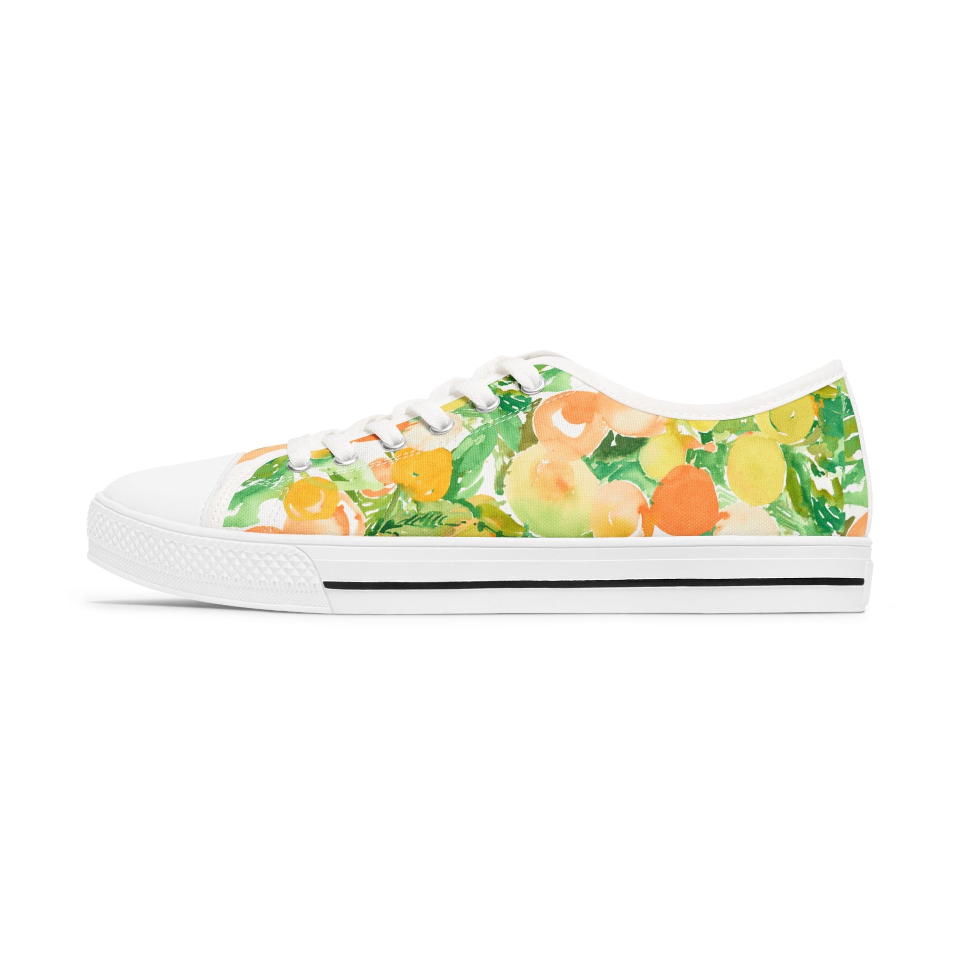 Watercolor Vibrant Citrus and Peaches Low Top Sneakers – Stylish Shoes for All | Unique Gift Idea - Brooke Zitting, LLC