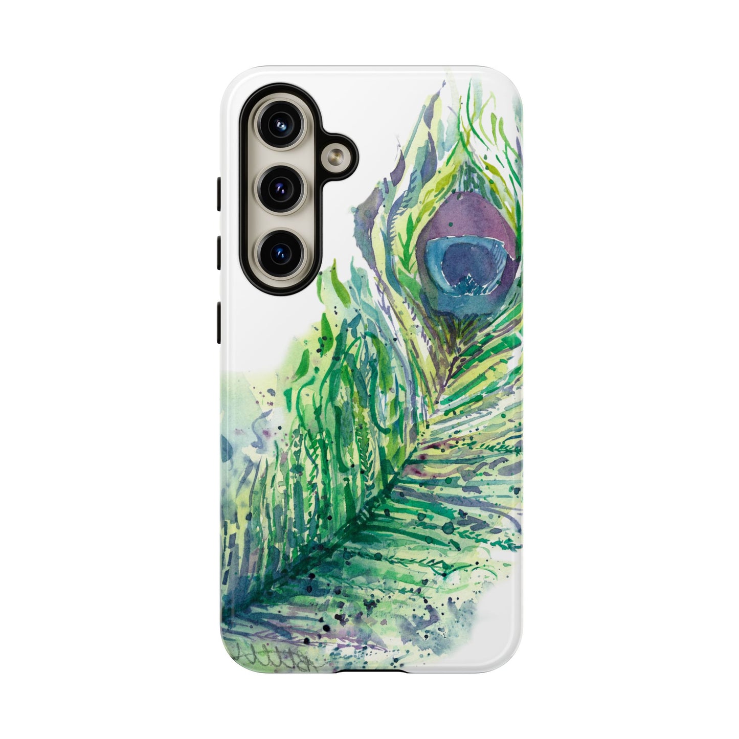 Colorful Peacock Feather Tough Phone Case – Stylish Nature-Inspired Mobile Cover & Unique Gift Idea - Brooke Zitting, LLC