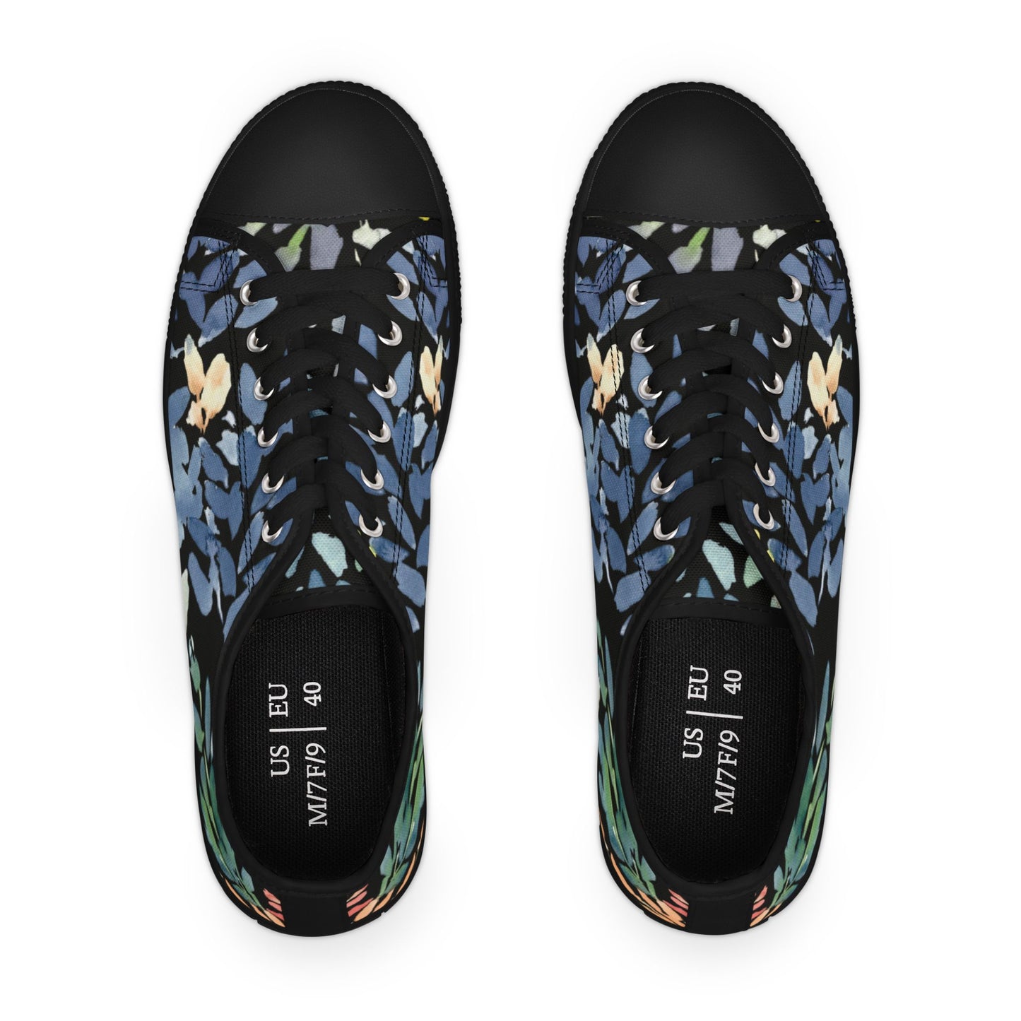 Willow Spring Buds Watercolor Low-Top Sneakers – Stylish Shoes for All | Unique Gift Idea - Brooke Zitting, LLC