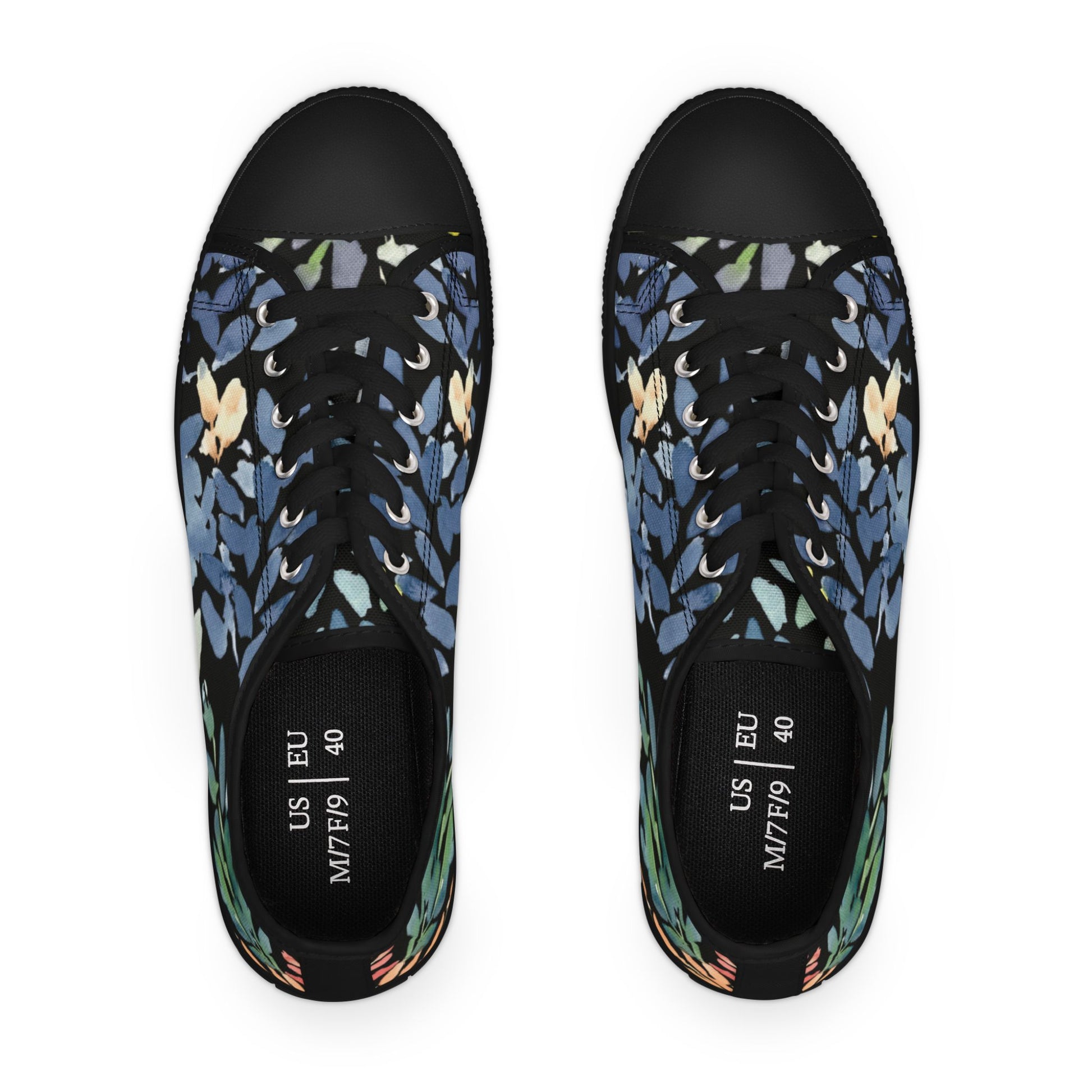 Willow Spring Buds Watercolor Low-Top Sneakers – Stylish Shoes for All | Unique Gift Idea - Brooke Zitting, LLC