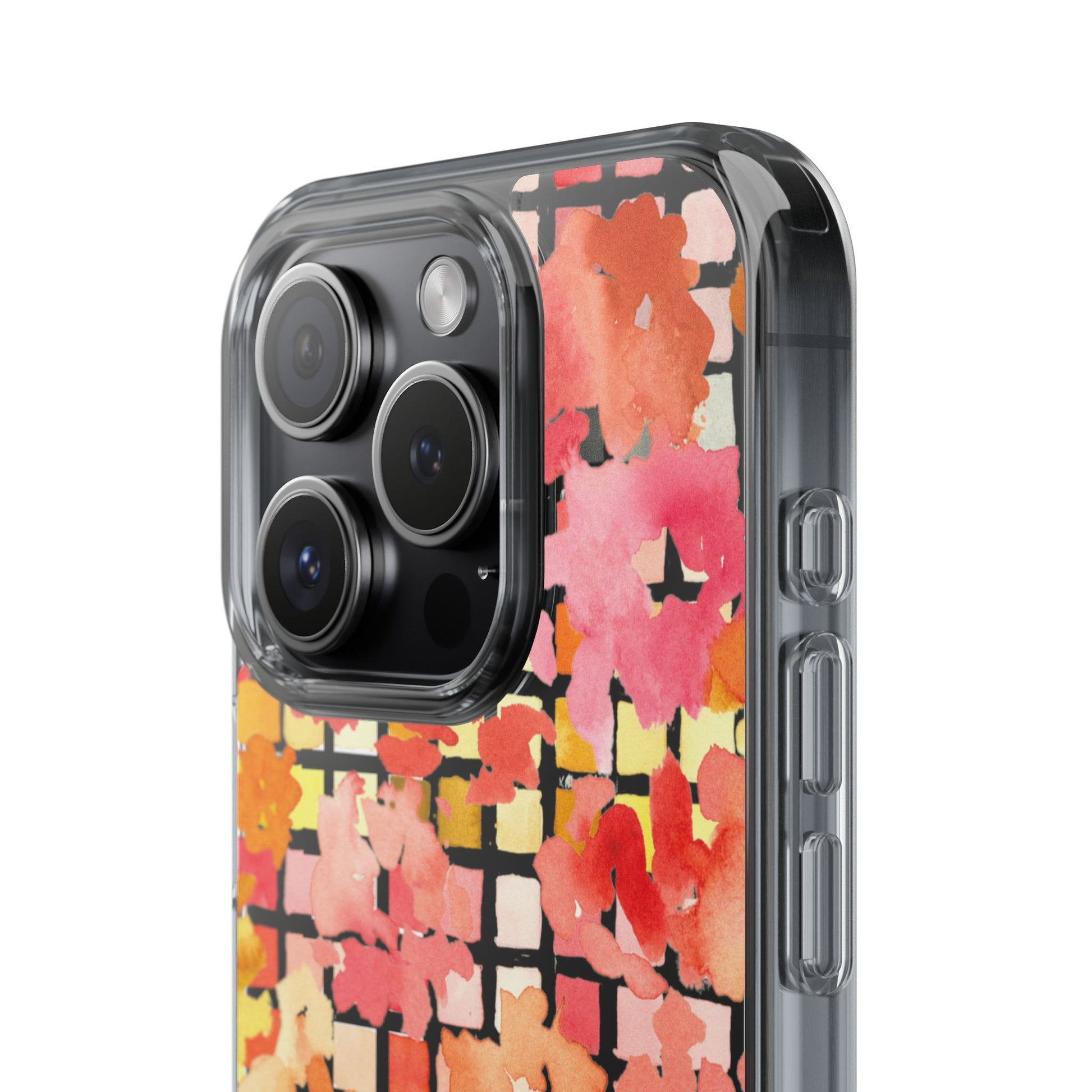Watercolor Pixel Posy Clear Phone Case - Brooke Zitting, LLC