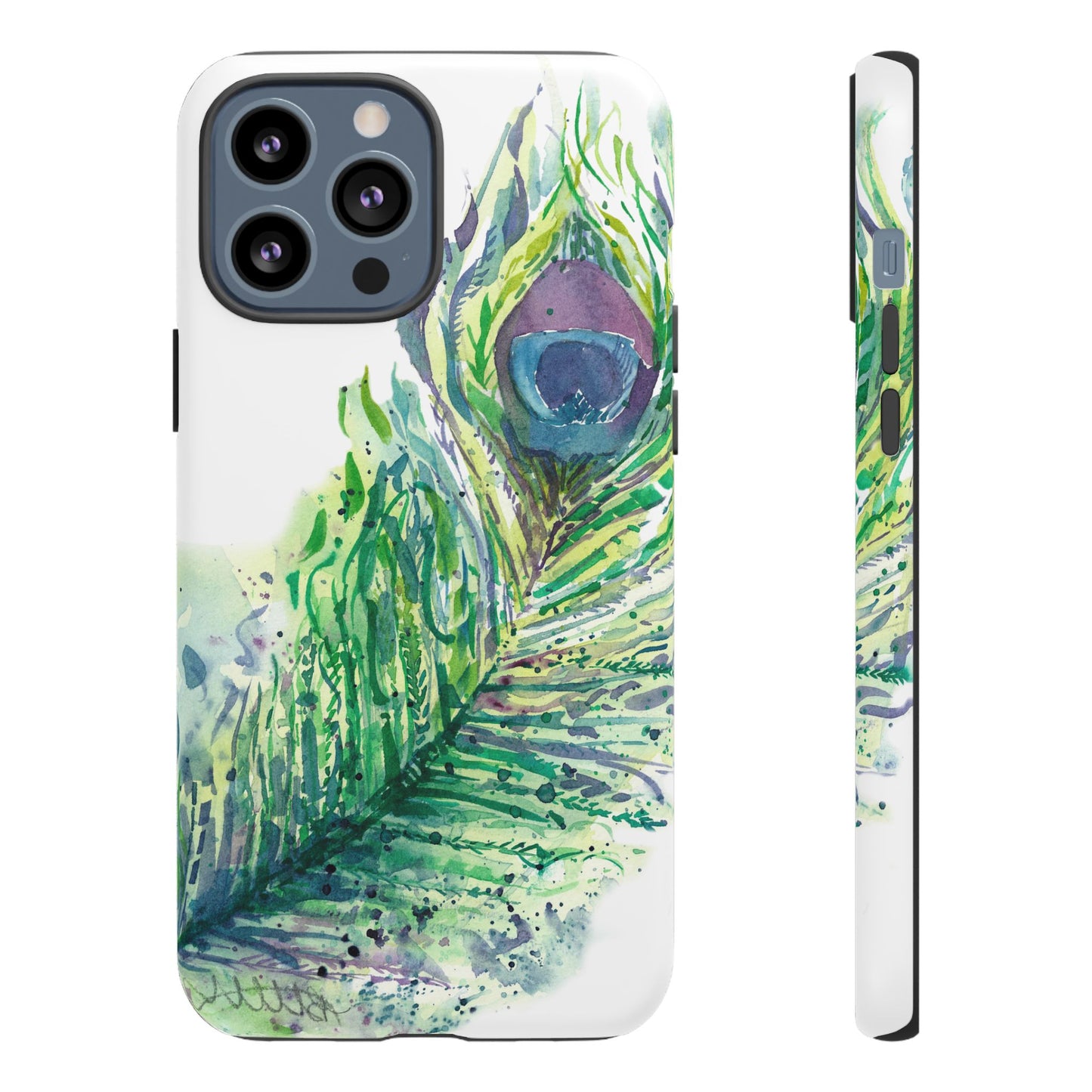 Colorful Peacock Feather Tough Phone Case – Stylish Nature-Inspired Mobile Cover & Unique Gift Idea - Brooke Zitting, LLC