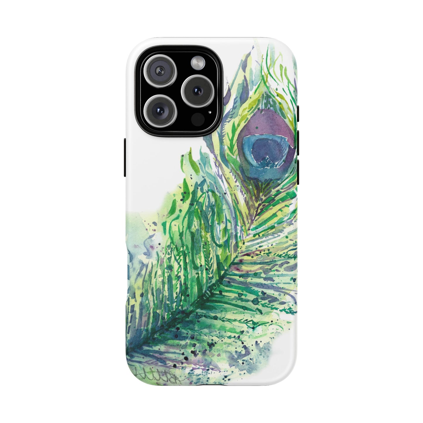 Colorful Peacock Feather Tough Phone Case – Stylish Nature-Inspired Mobile Cover & Unique Gift Idea - Brooke Zitting, LLC