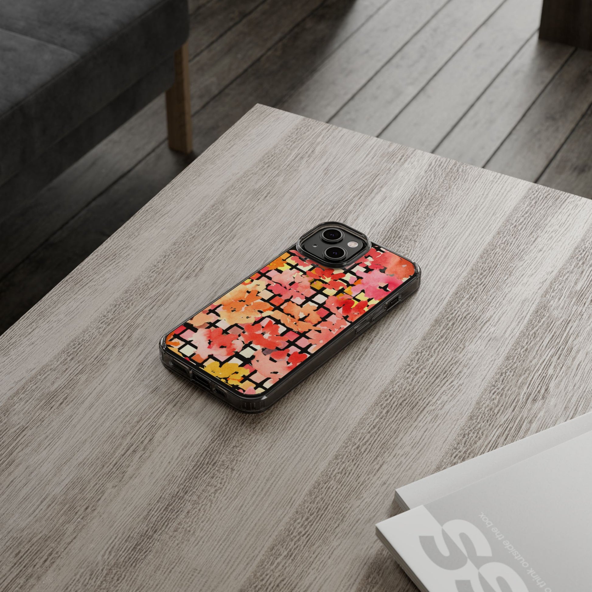 Watercolor Pixel Posy Clear Phone Case - Brooke Zitting, LLC