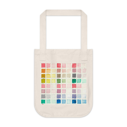 Color Chart Watercolor Design Organic Canvas Tote – Eco-Friendly, Watercolor Fine Art, Reusable Bag for Art Lovers - Brooke Zitting, LLC