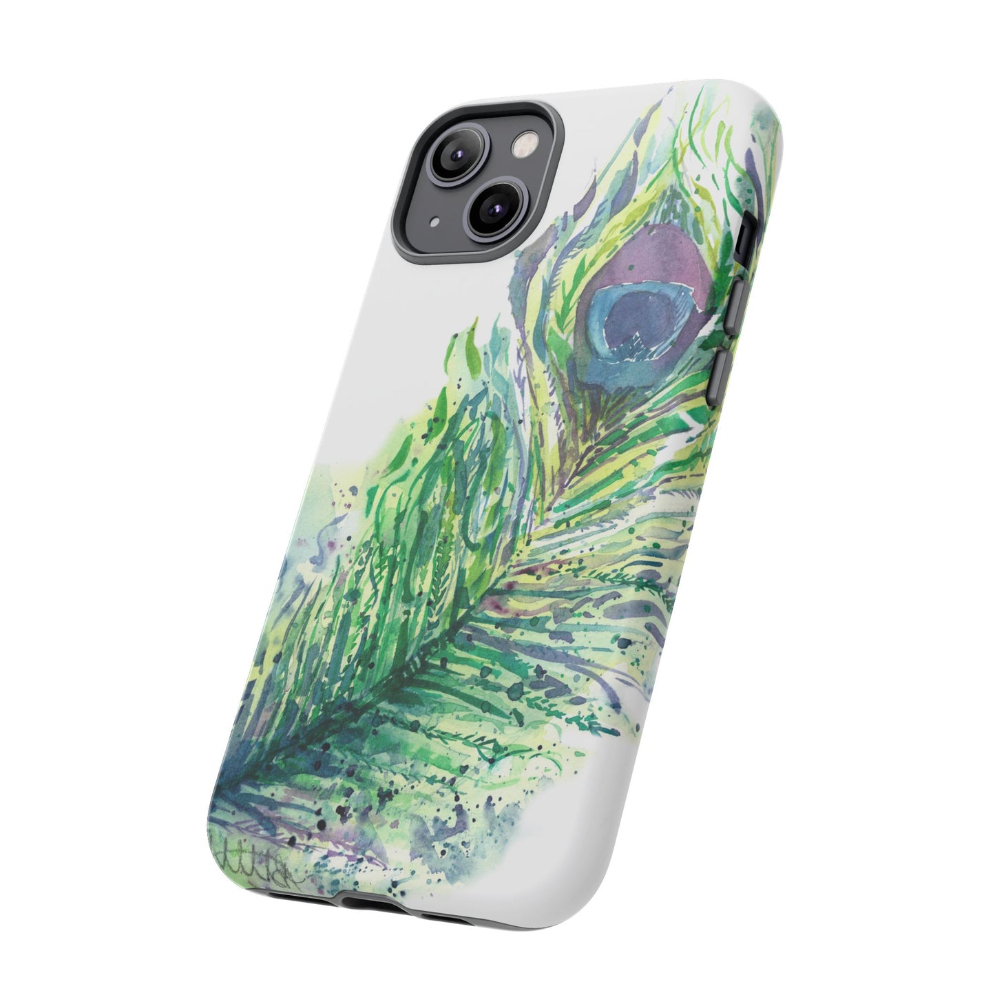 Colorful Peacock Feather Tough Phone Case – Stylish Nature-Inspired Mobile Cover & Unique Gift Idea - Brooke Zitting, LLC