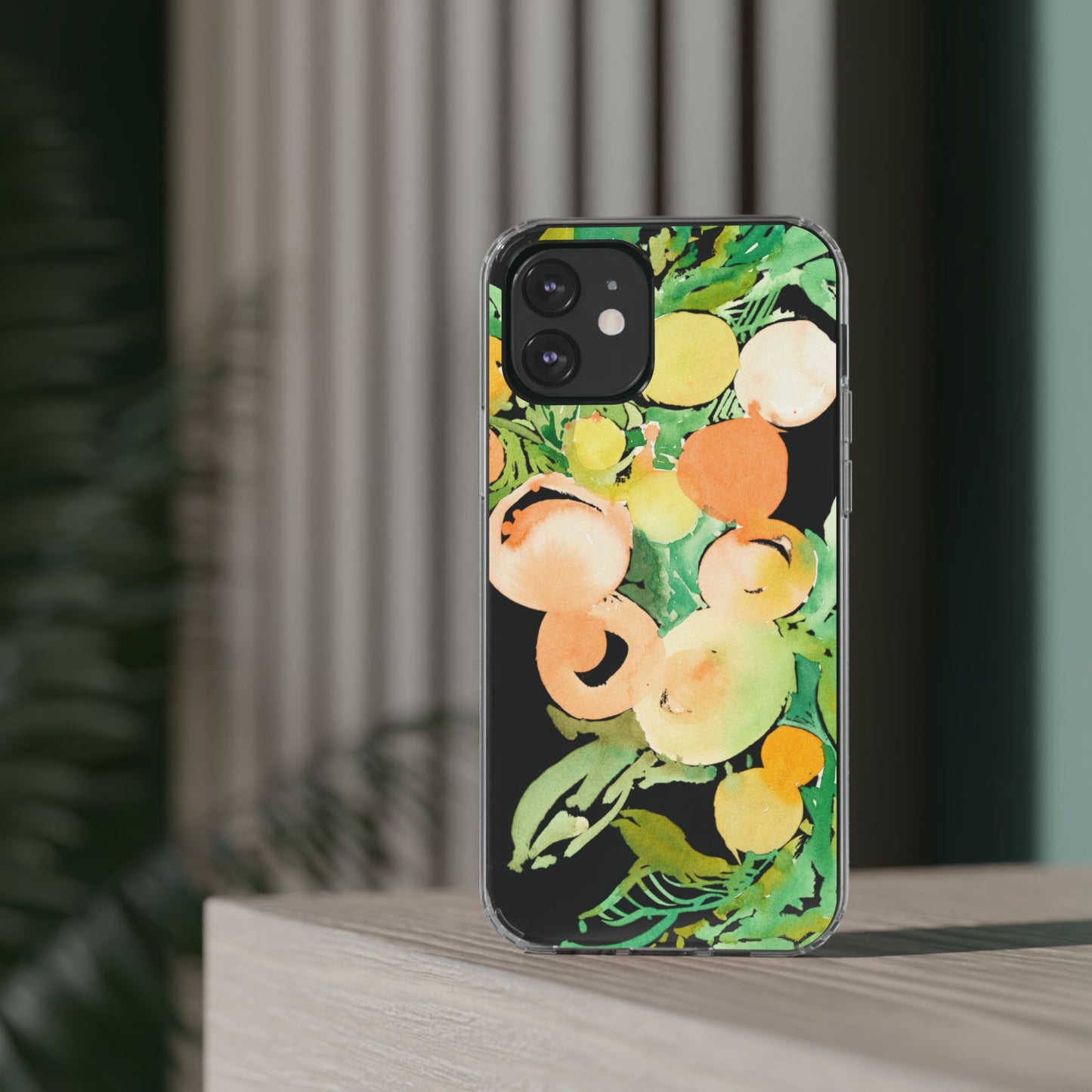 Watercolor Peaches Clear Phone Case - Brooke Zitting, LLC